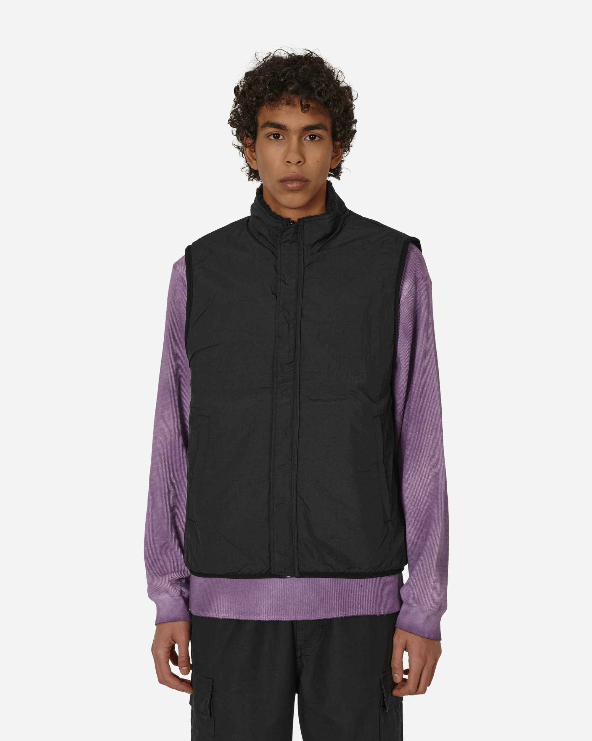 Stüssy Sherpa Reversible Vest Black Coats and Jackets Vests H118528 BLAC