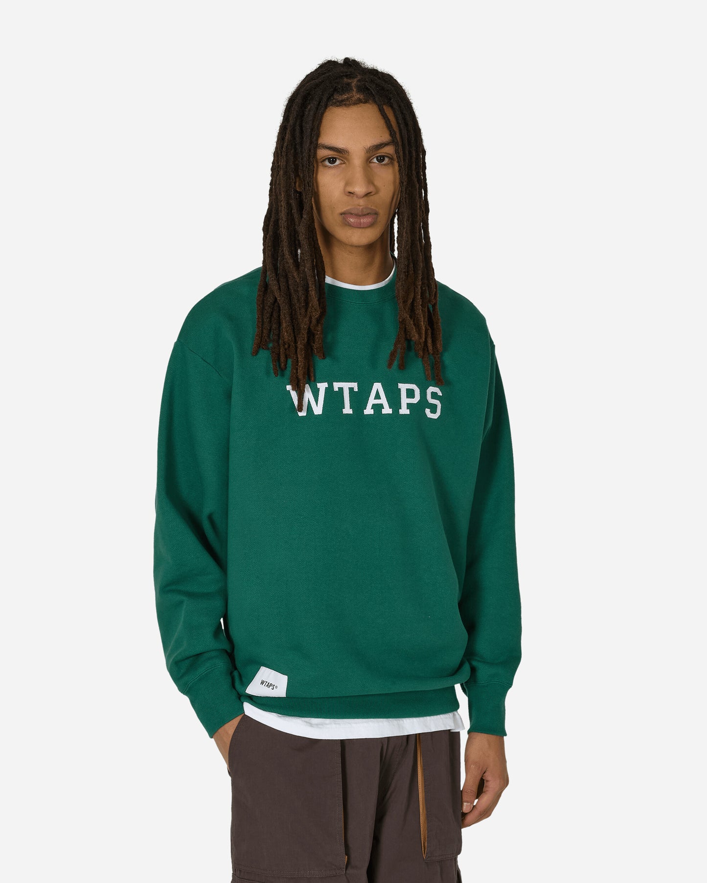 WTAPS Dt Cut & Sewn Green Sweatshirts Crewneck 241ATDT-CSM03 GRN