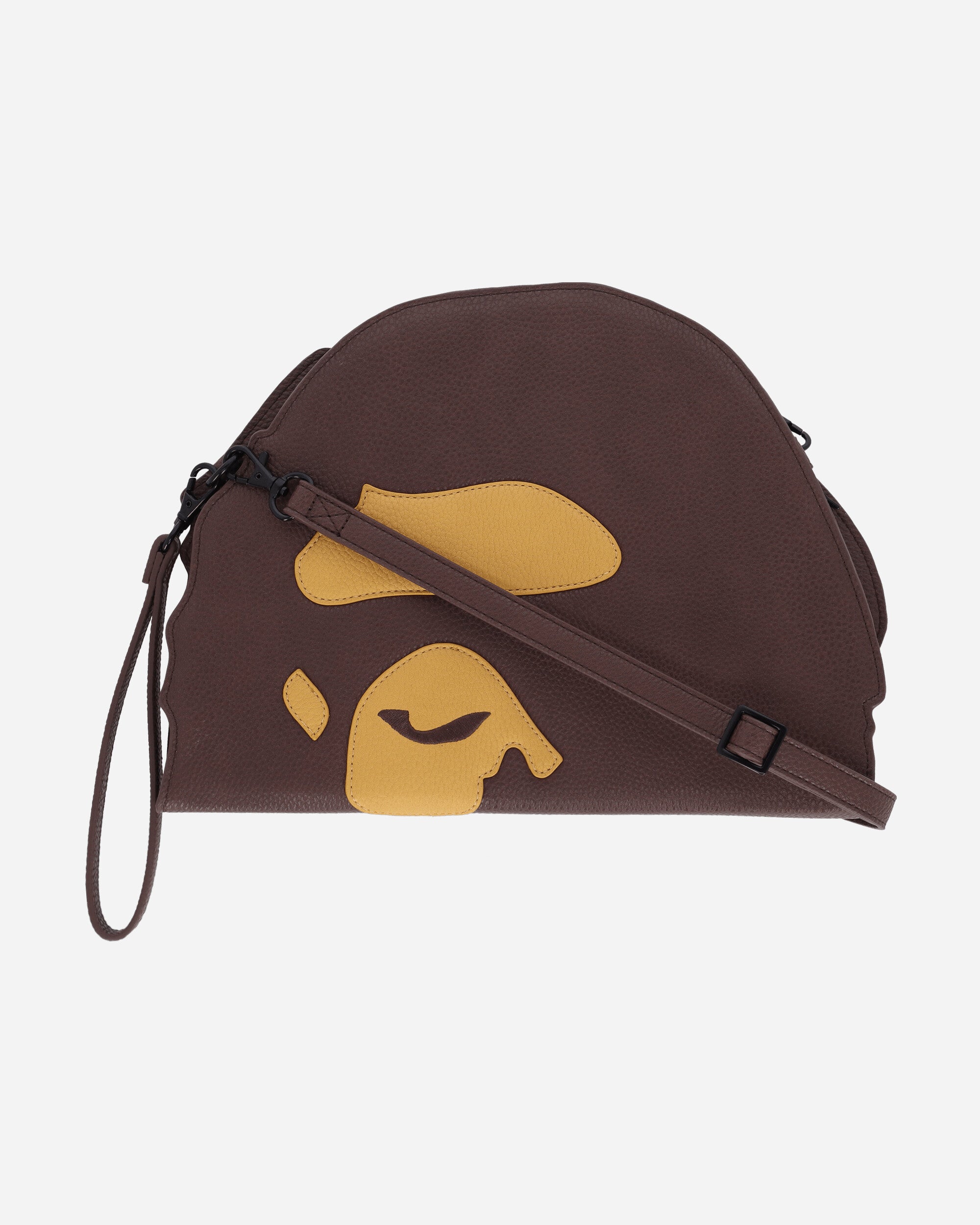 A Bathing Ape Ape Head Pouch M Brown Bags and Backpacks Pouches 1K30190006 BROWN