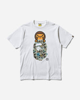 A Bathing Ape Floral Camo Milo On Ape Head Tee M White T-Shirts Shortsleeve 2K80110008 WHITE