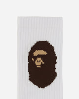 A Bathing Ape Ape Head Socks M White Underwear Socks 1K80184001 WHITE