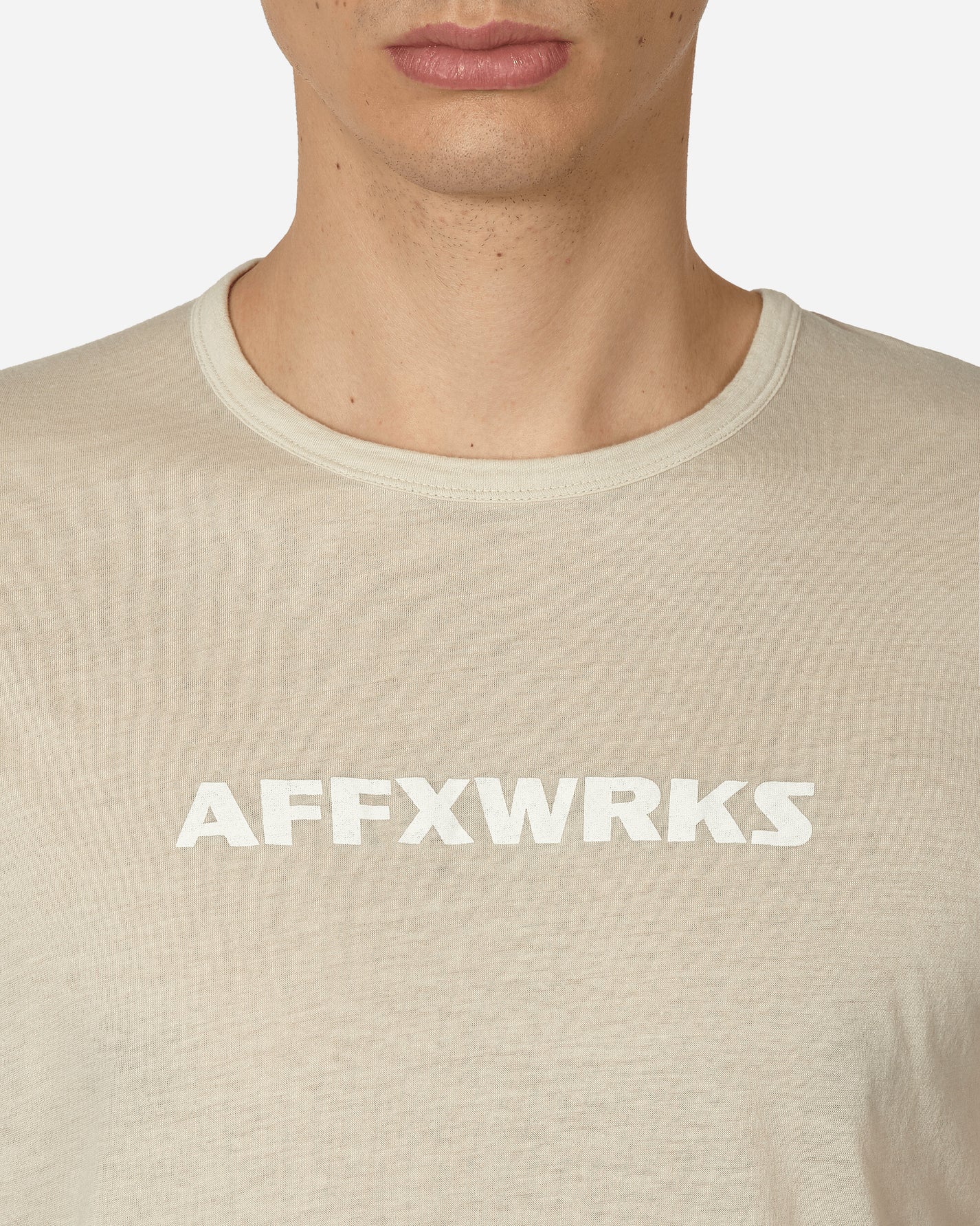AFFXWRKS Shoulderless Tee Dust White T-Shirts Shortsleeve SS24T0V1 DUSWH