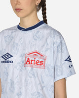 Aries White Roses SS Football Jersey White T-Shirts Shortsleeve UM6000003 WHT