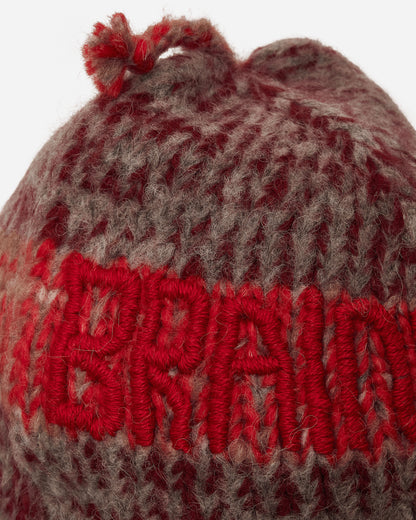 Brain Dead Alpaca Knit Ear Flap Beanie Red Multi Hats Beanies H04003996 REDM