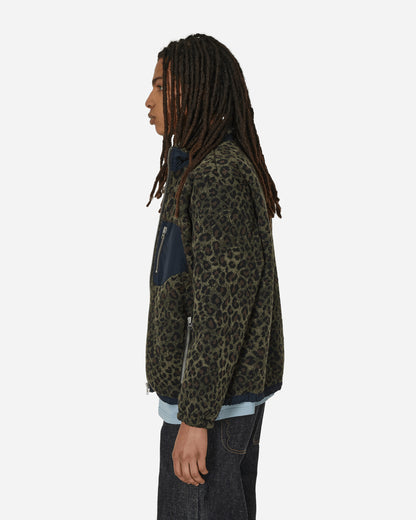 Brain Dead Leopard Reverse Sherpa Jacket Olive Coats and Jackets Jackets O09002268GR OLIVE