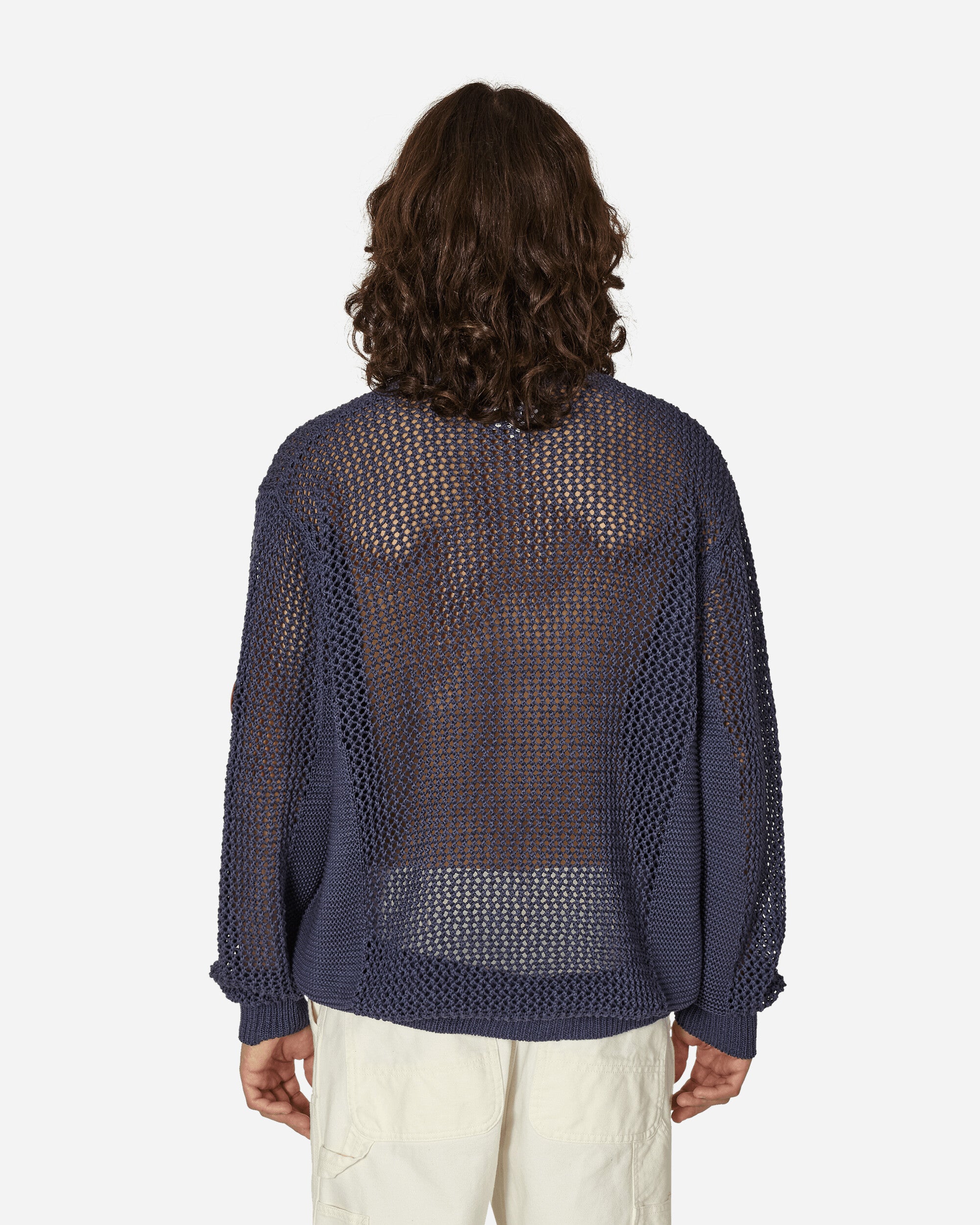 Cav Empt Side Rib Loose Net Knit Blue Knitwears Sweaters CES25KN01 BLU