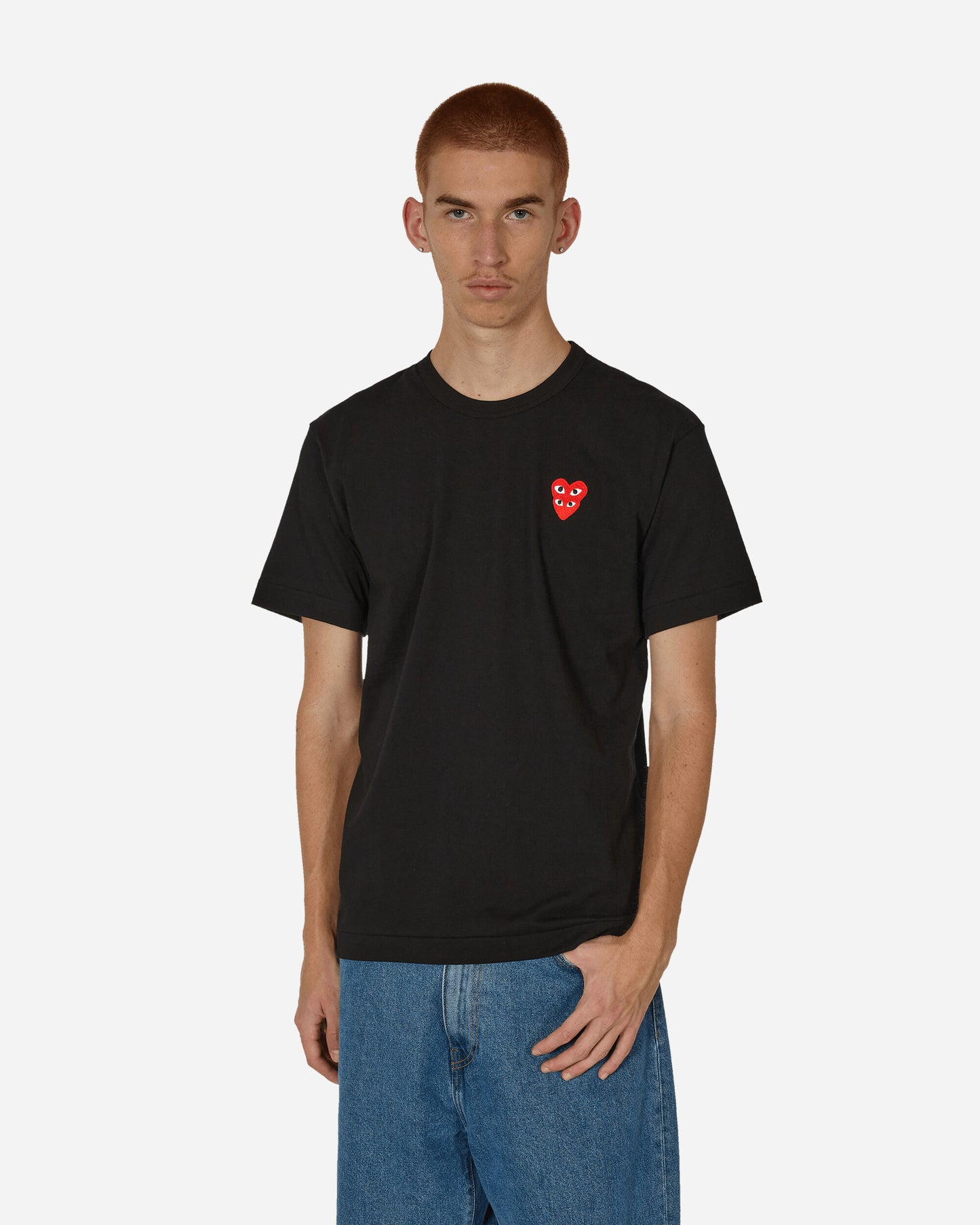 Comme Des Garçons Play T-Shirt Short Sleeve Black T-Shirts Shortsleeve P1T288  1