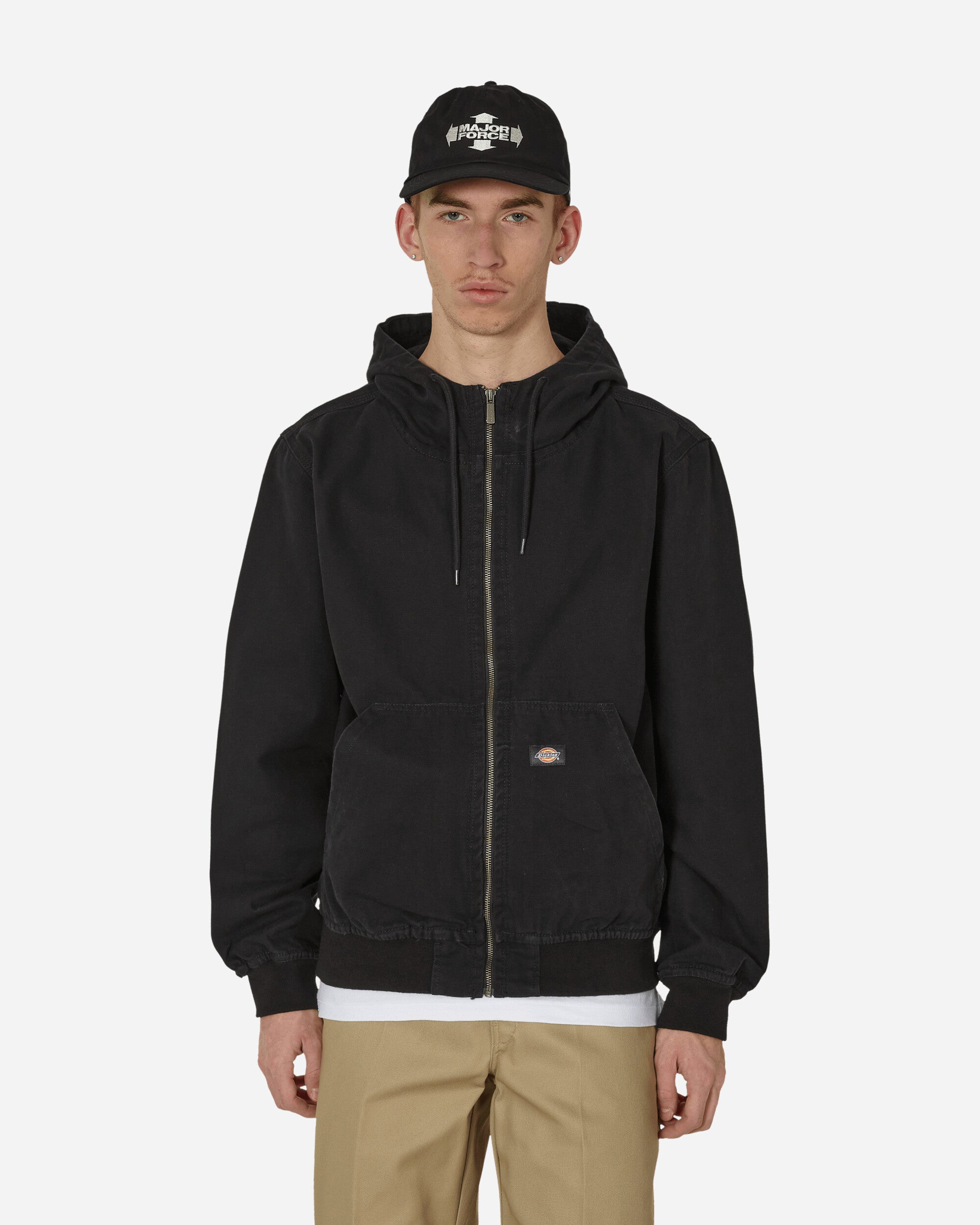 Dickies Duck Canvas Hooded Unlined Jacket Sw Black Coats and Jackets Bomber Jackets DK0A4YQL C401