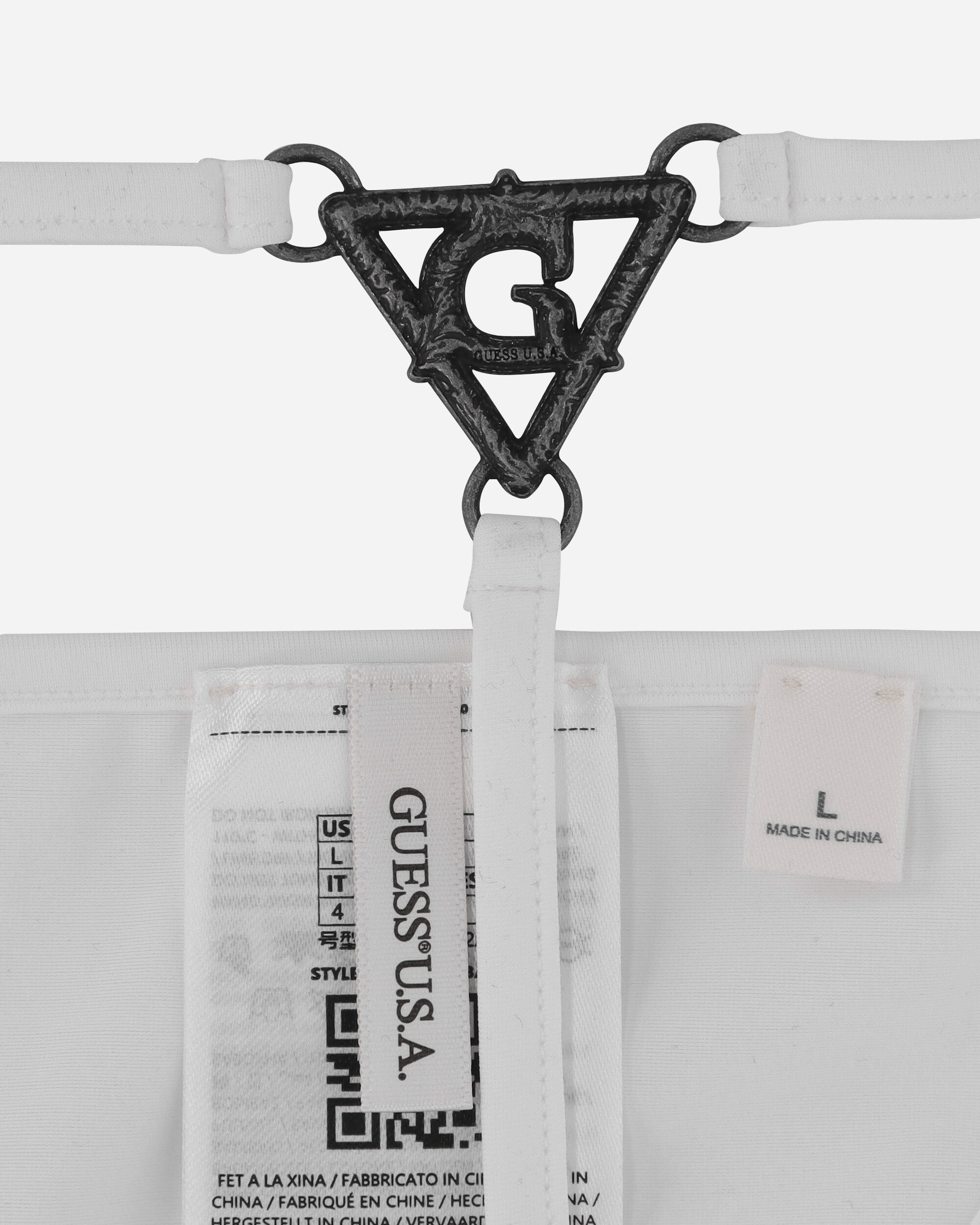 Guess USA Gusa Triangle Thong Alabaster White Underwear Thongs W4GZ01KBBA0 G046