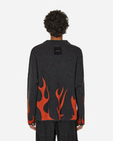 Haydenshapes Flame Game Knitted Sweater Black/Red Sweatshirts Crewneck HS23SN6001 020