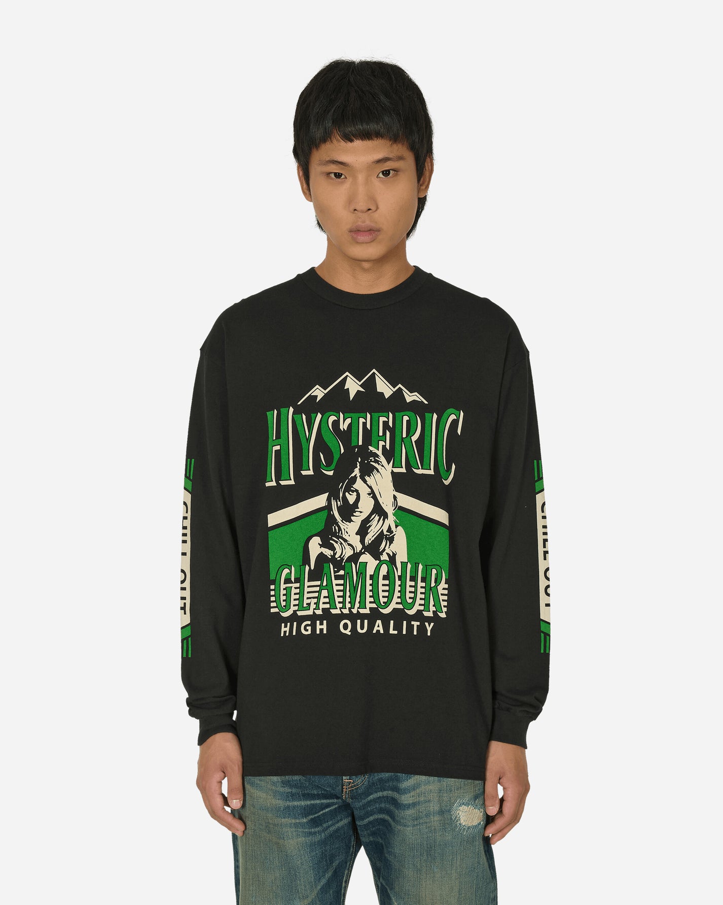 Hysteric Glamour Twin Peaks Black T-Shirts Longsleeve 02241CL05 C1
