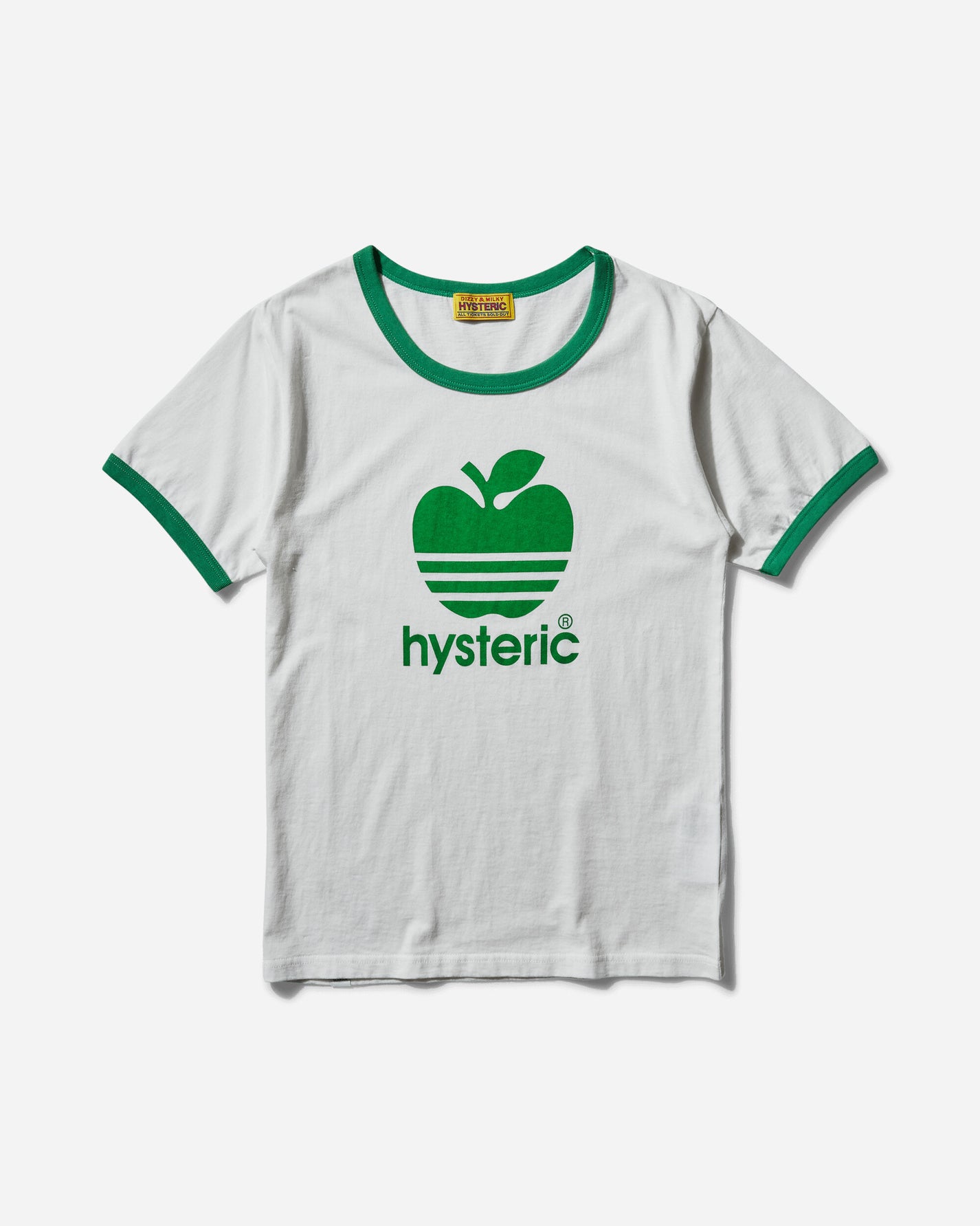 Hysteric Glamour Wmns Big Apple Dirty White X Green T-Shirts Shortsleeve 01241CT199 A