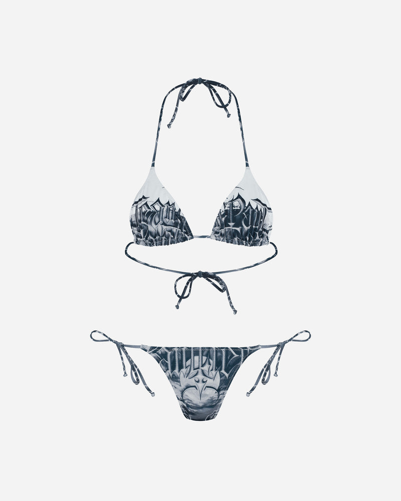 Jean Paul Gaultier Wmns Bikini Set Printed Diablo White/Black Swimwear Bikinis F-BS005-J539 0100