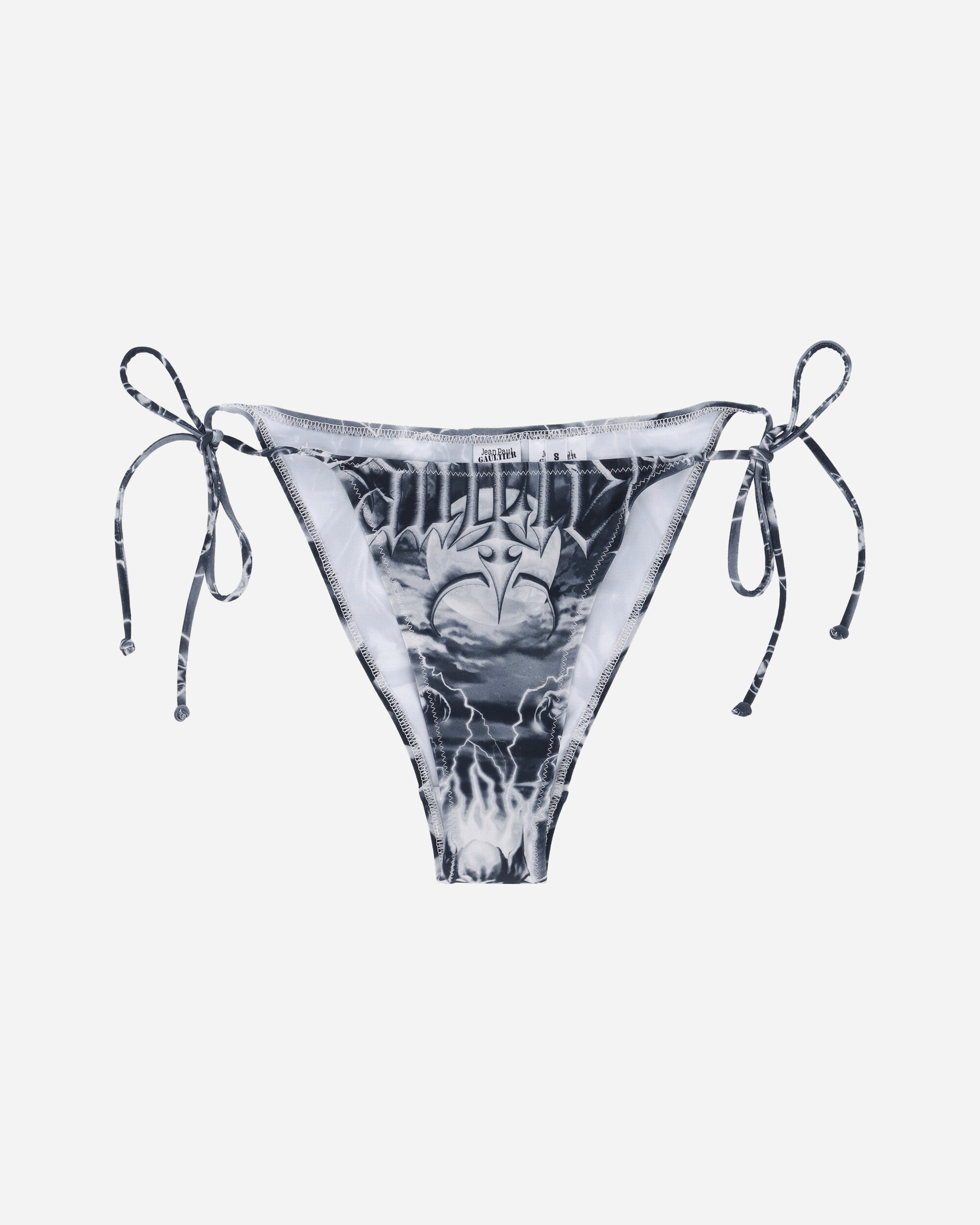 Jean Paul Gaultier Wmns Bikini Set Printed Diablo White/Black Swimwear Bikinis F-BS005-J539 0100