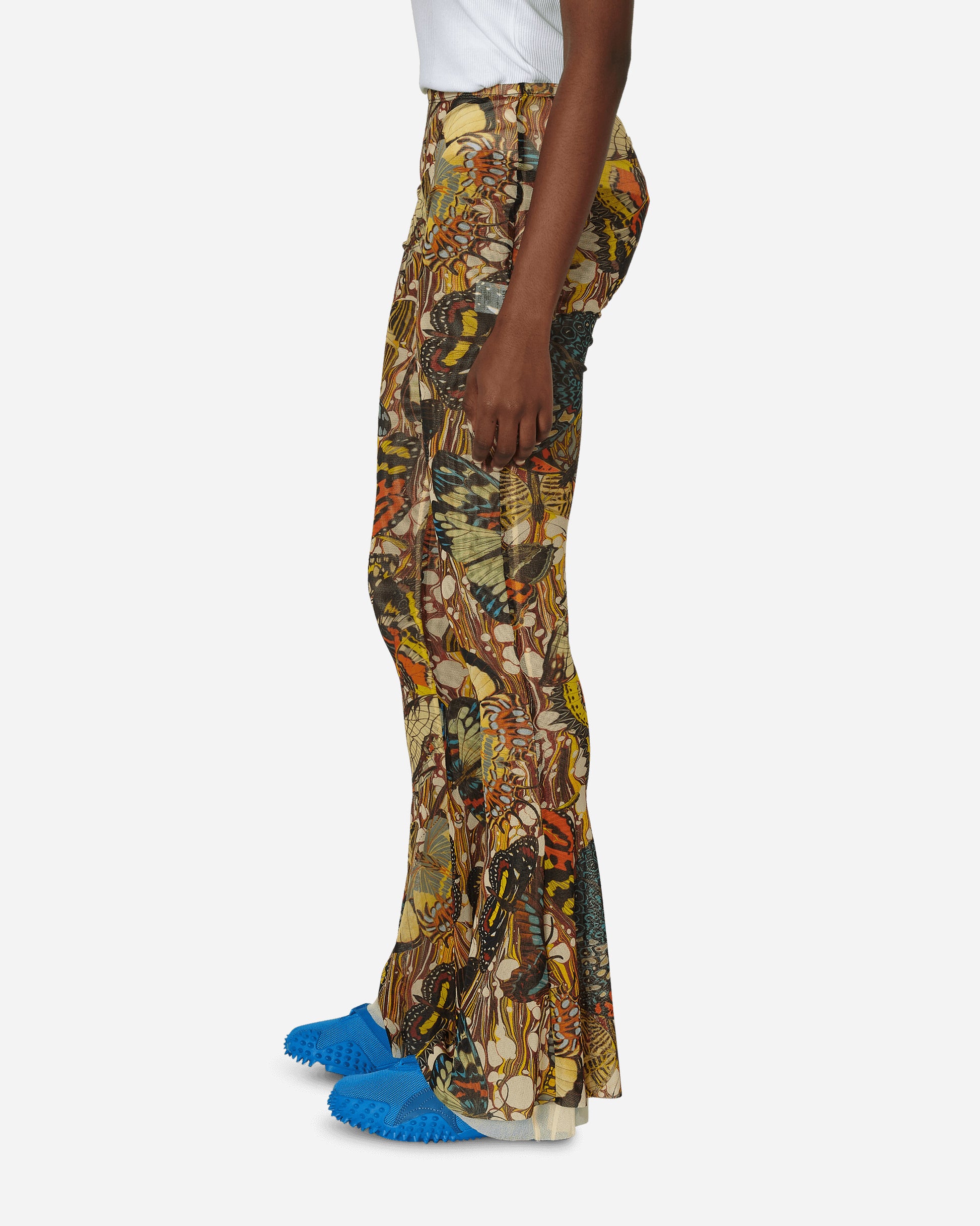 Jean Paul Gaultier Wmns Mesh Pant Printed Papillon Yellow/Multicolor Pants Flare F-PA098-T545 1090