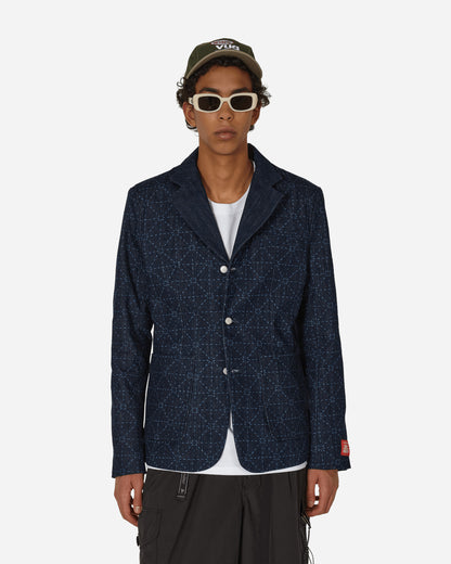 KENZO Paris Kenzo X Levi'S Printed Denim Blazer Rinse Blue Denim Coats and Jackets Blazers FD65DV103LE3 DM