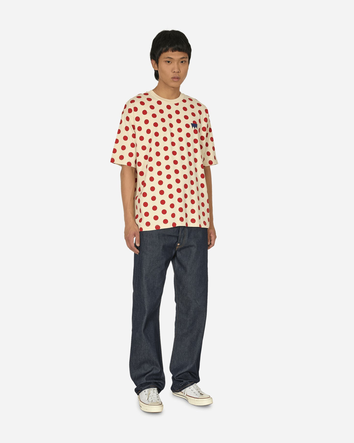 Levi's® Skateboarding Skate Graphic Box Tee Polka Dot Cream And Red T-Shirts Shortsleeve A1005-0026 WHITE