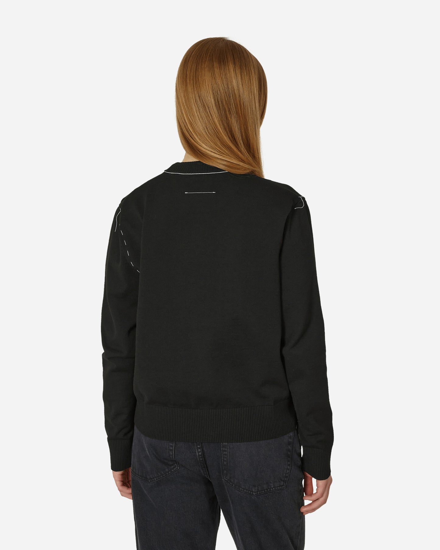 MM6 Wmns Girocollo Black Sweatshirts Crewneck S62HL0025 900