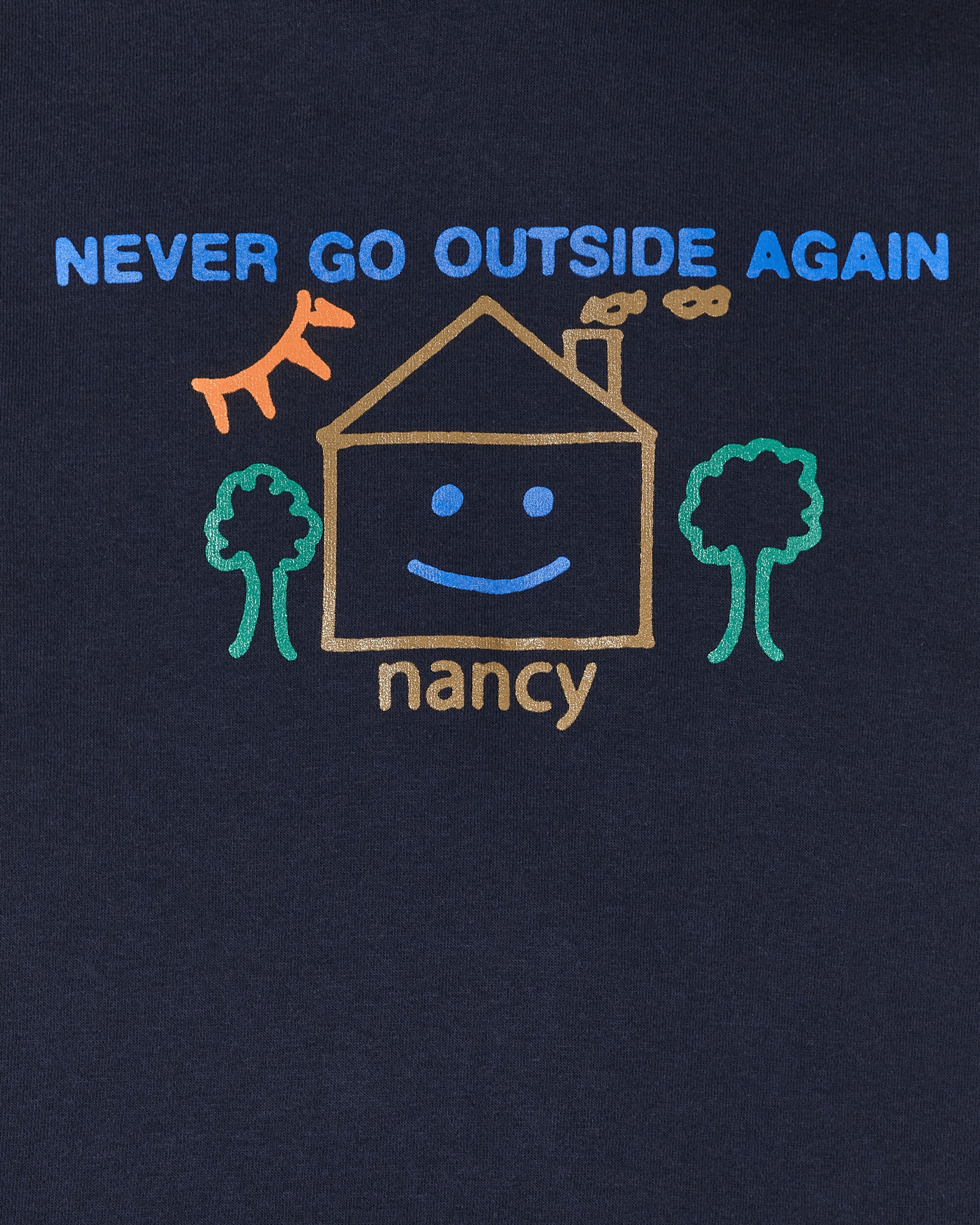 Nancy Never Go Outside Again Hoody Navy Sweatshirts Hoodies NA068 001