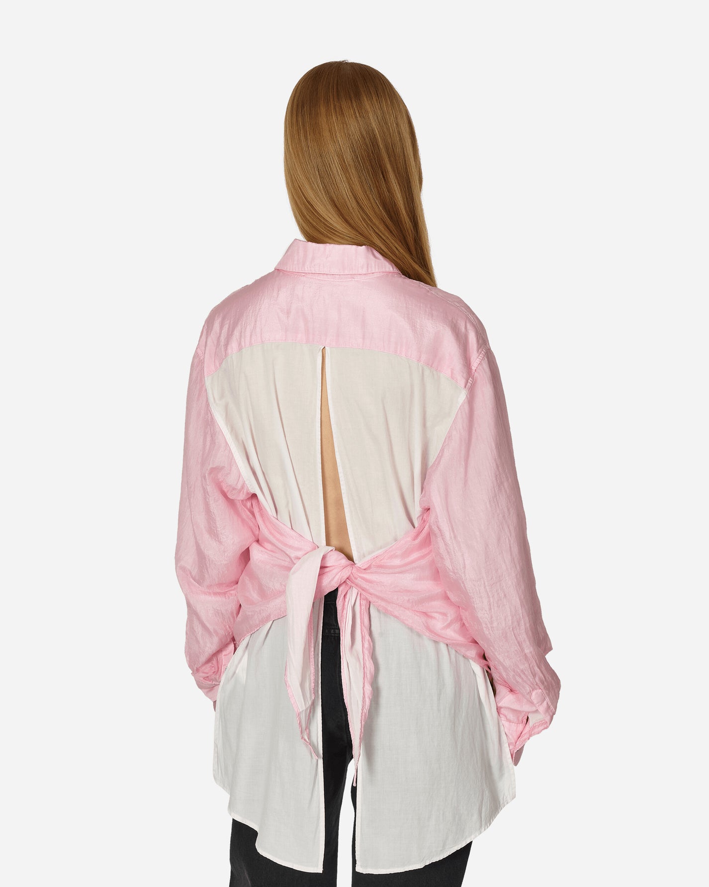 Our Legacy Wmns Apron Shirt Pink Cotton Silk Shirts Longsleeve Shirt W2242ABC 001