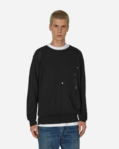 Peel & Lift Peel & Lift  X Slam Jam Damaged Jumper Black Knitwears Sweaters PL23-K003 001