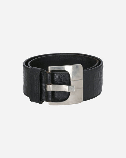 Pezze Vintage Black Leather Belt With Stitches Details Black Belts Belt 67245 1