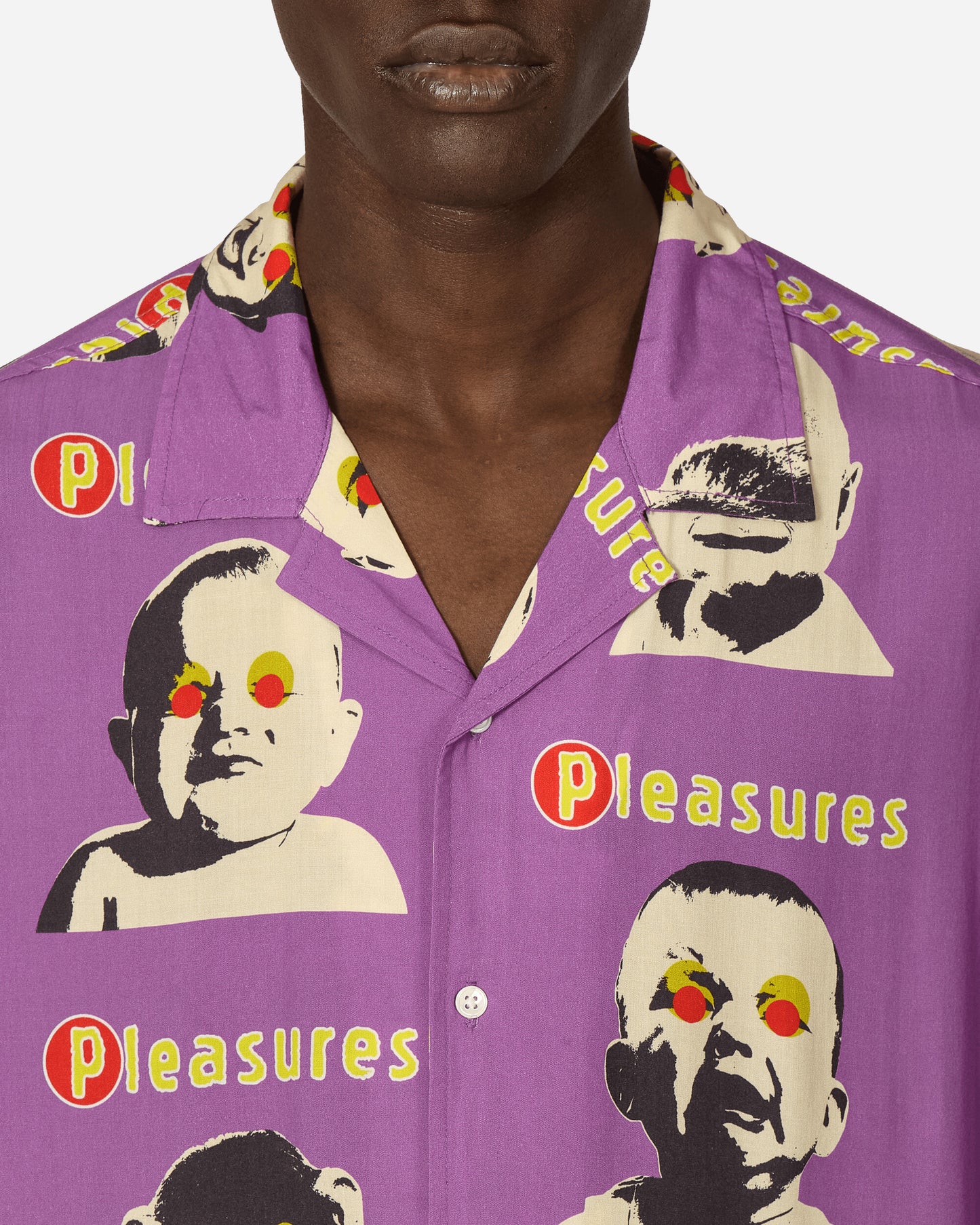 Pleasures Head Button Down Purple Shirts Shortsleeve Shirt 9508017 PURPLE
