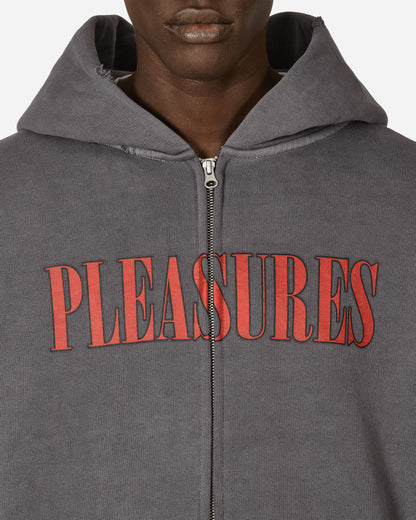 Pleasures Onyx Zip Up Hoodie Faded Black Sweatshirts Zip-Ups P24SU011 FADEDBLACK