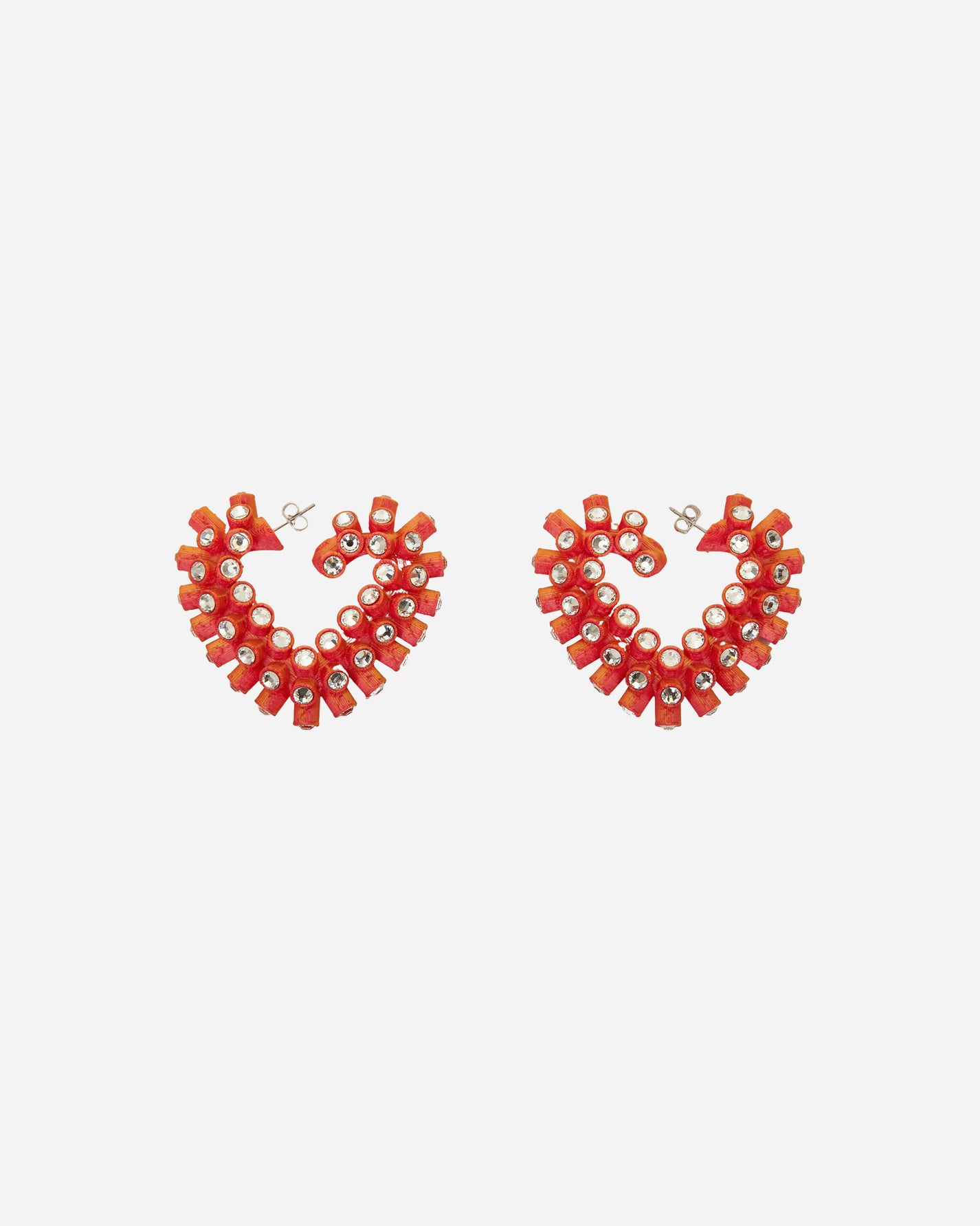 Roussey Wmns Small Bae Hoops Orange Taffetas Jewellery Earrings F22E03 1