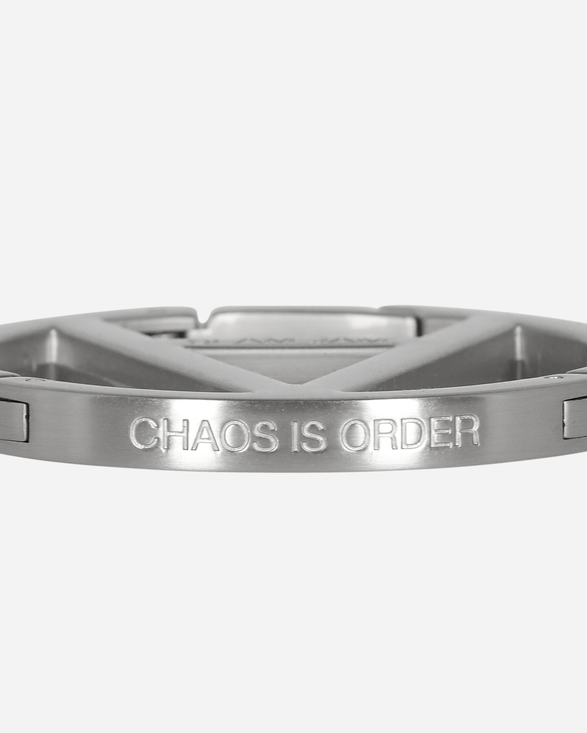 Slam Jam Chaos Is Order Logo Carabiner Silver Small Accessories Keychains BBUW202OT01 GRY0002