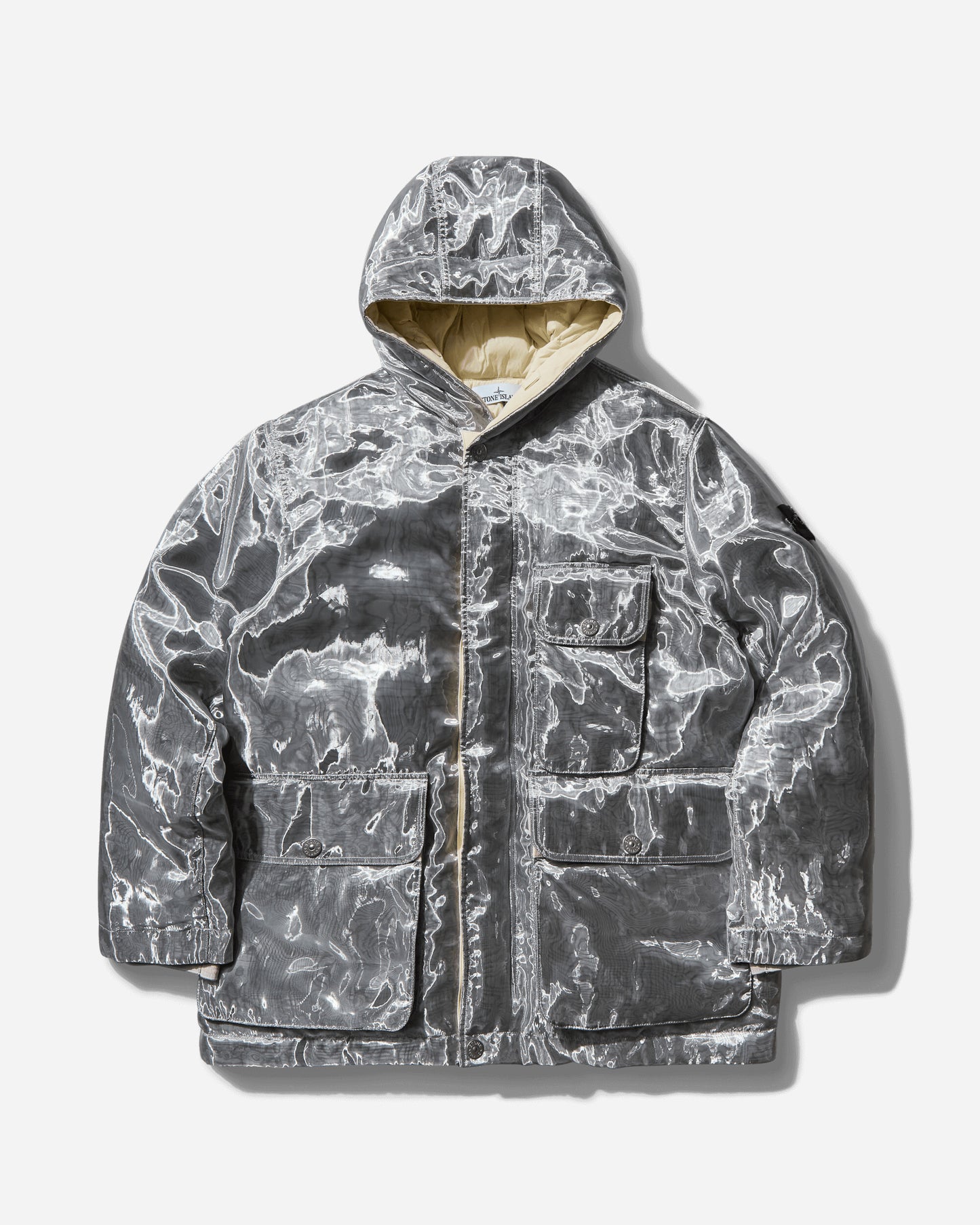 Stone Island Organza Real Down Jacket Grey Coats and Jackets Jackets 811545799 V0060