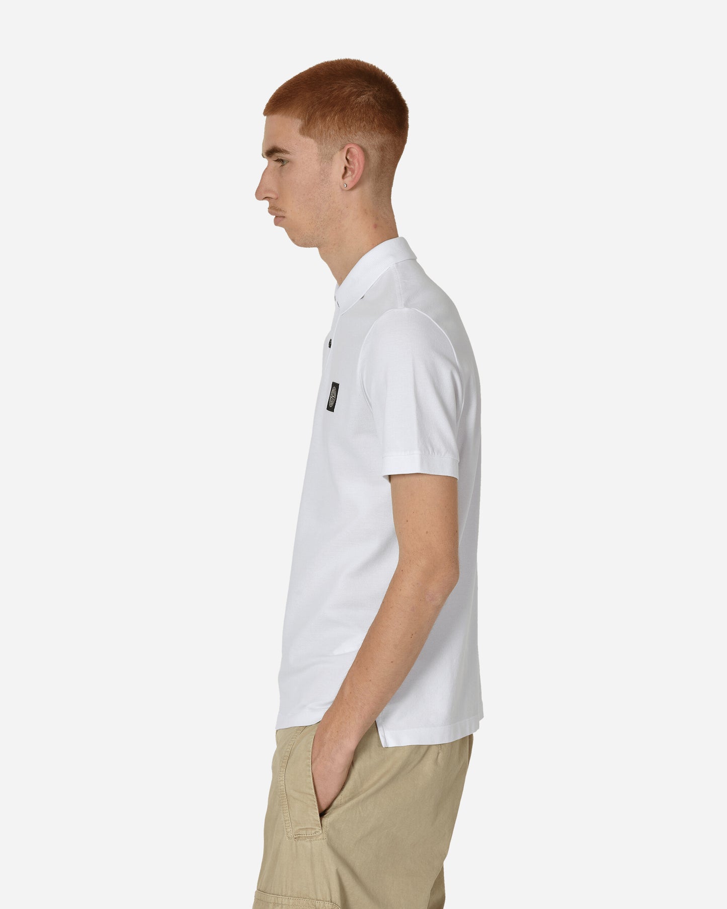Stone Island Polo M Corta Slim Fit White T-Shirts Polo 80152SC17 A0001
