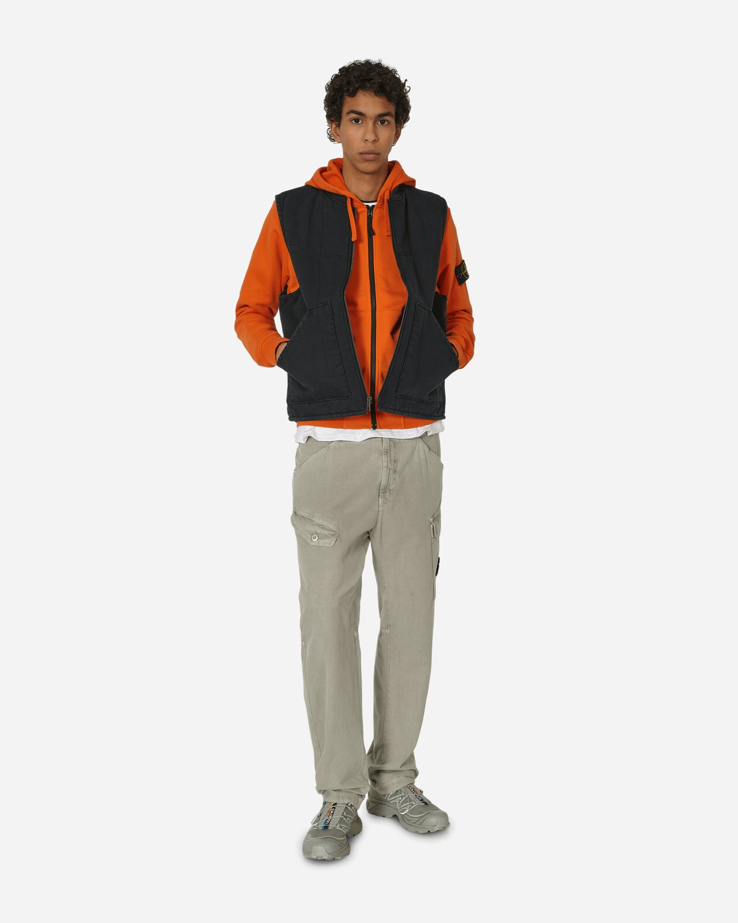Stone Island Felpa Orange Sweatshirts Zip-Ups 801564251 V0032