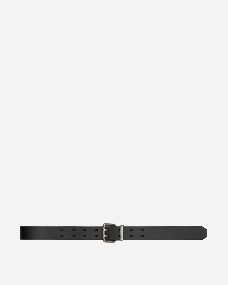 Double Pin Leather Belt Black
