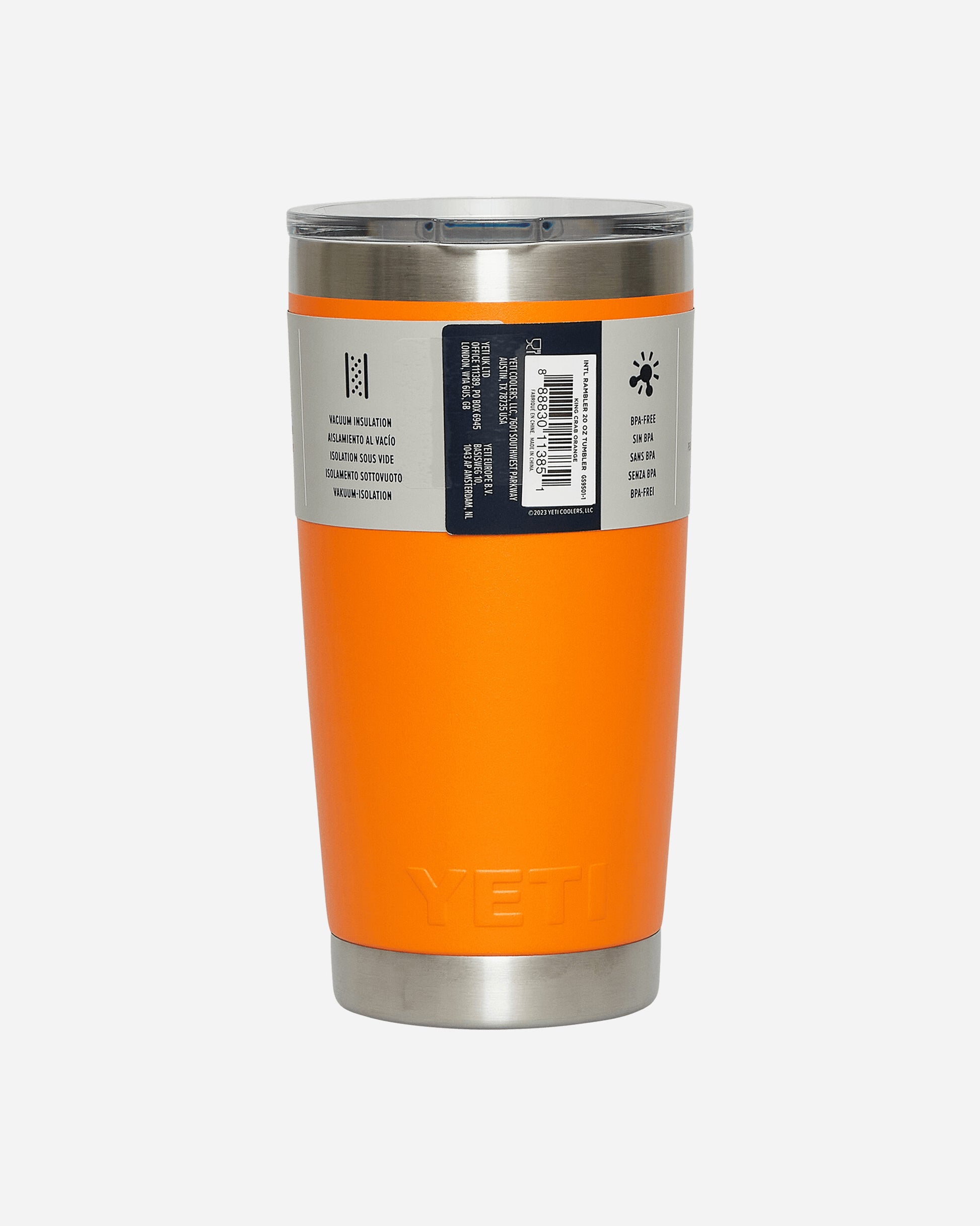 YETI Rambler 20oz Stackable Cup King Crab Orange Equipment Bottles and Bowls 0305 KCO