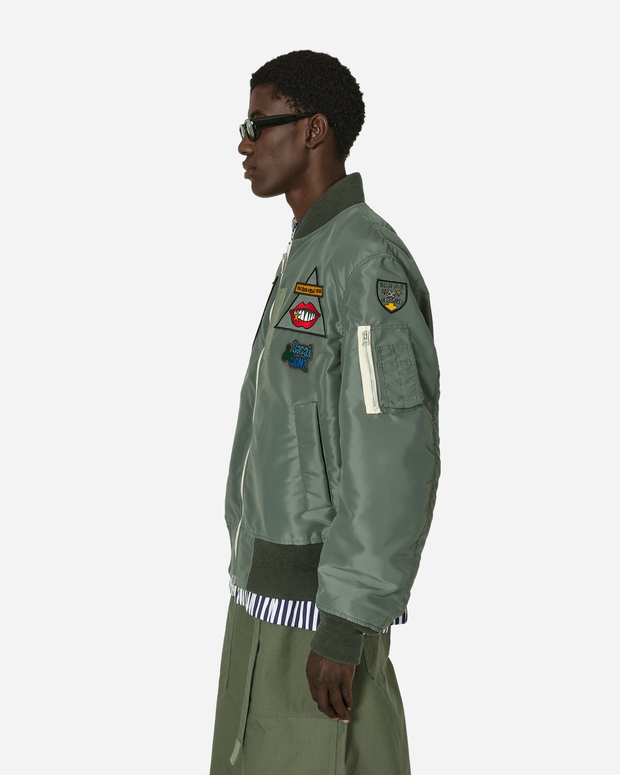 sacai Sacai Gonz Nylon Twill Blouson Khaki Coats and Jackets Bomber Jackets 24-03524M 840