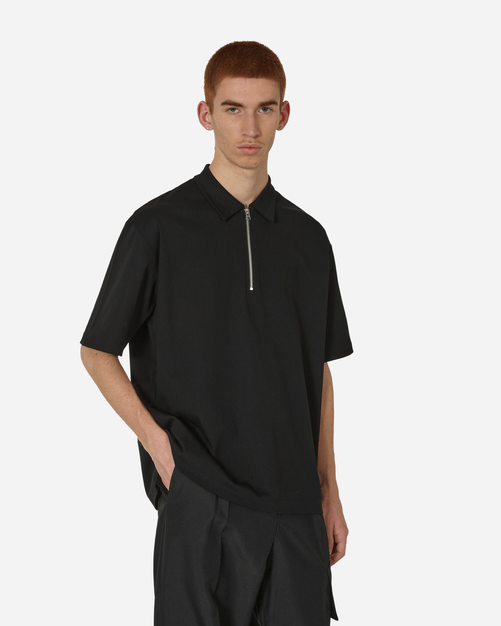 sacai Cotton Jersey Pullover Black T-Shirts Polo 24-03375M 001