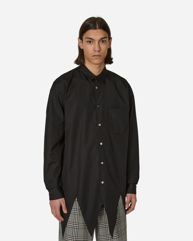 Asymmetric Hem Shirt Black
