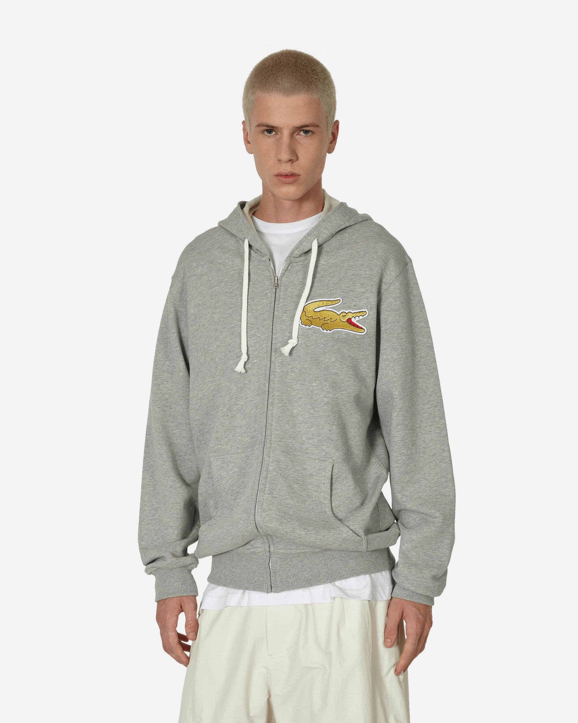 Lacoste Zip Up Hooded Sweatshirt Grey
