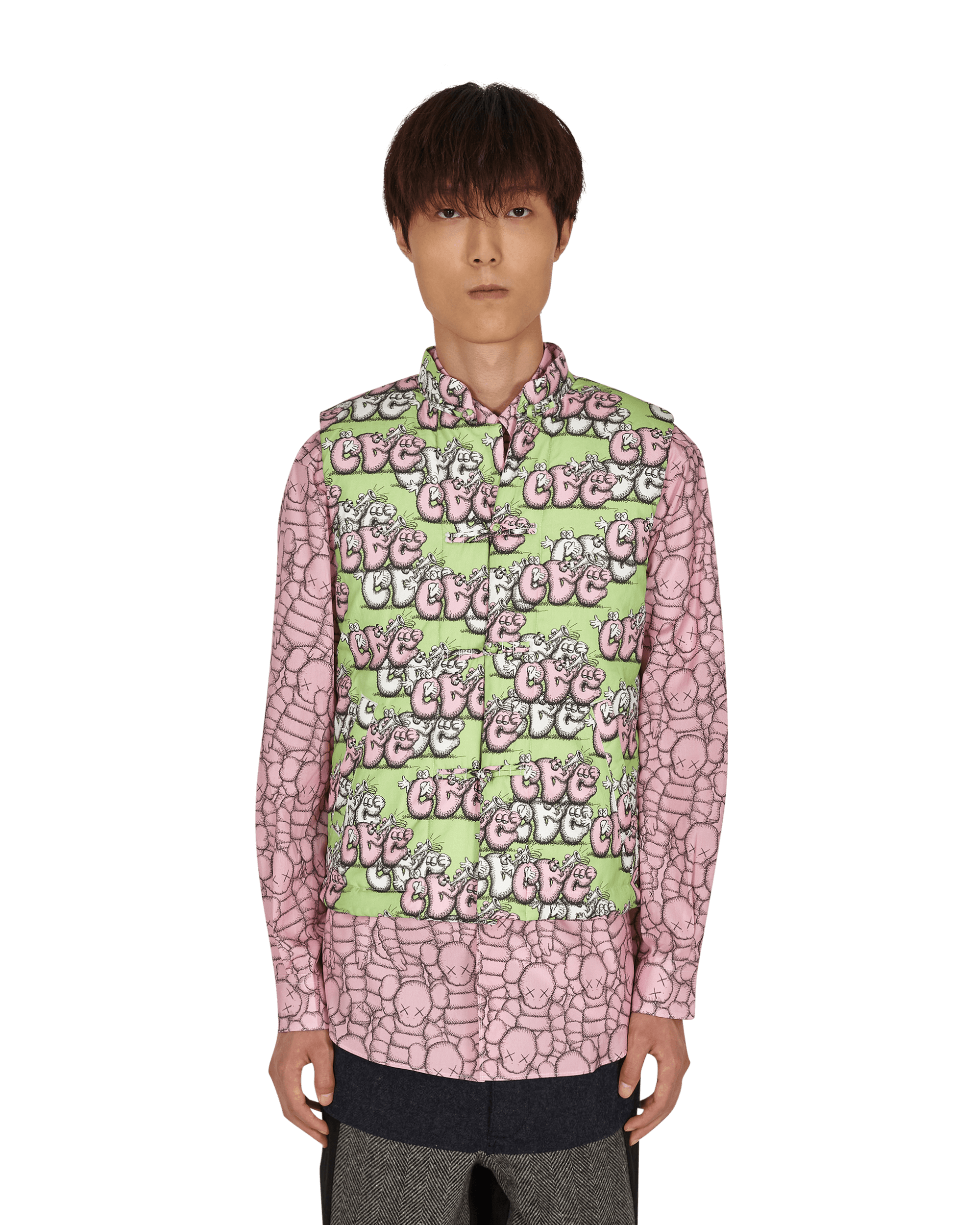 Comme Des Garcons Shirt Woven Print G/B Coats and Jackets Jackets FH-J007-W21 1