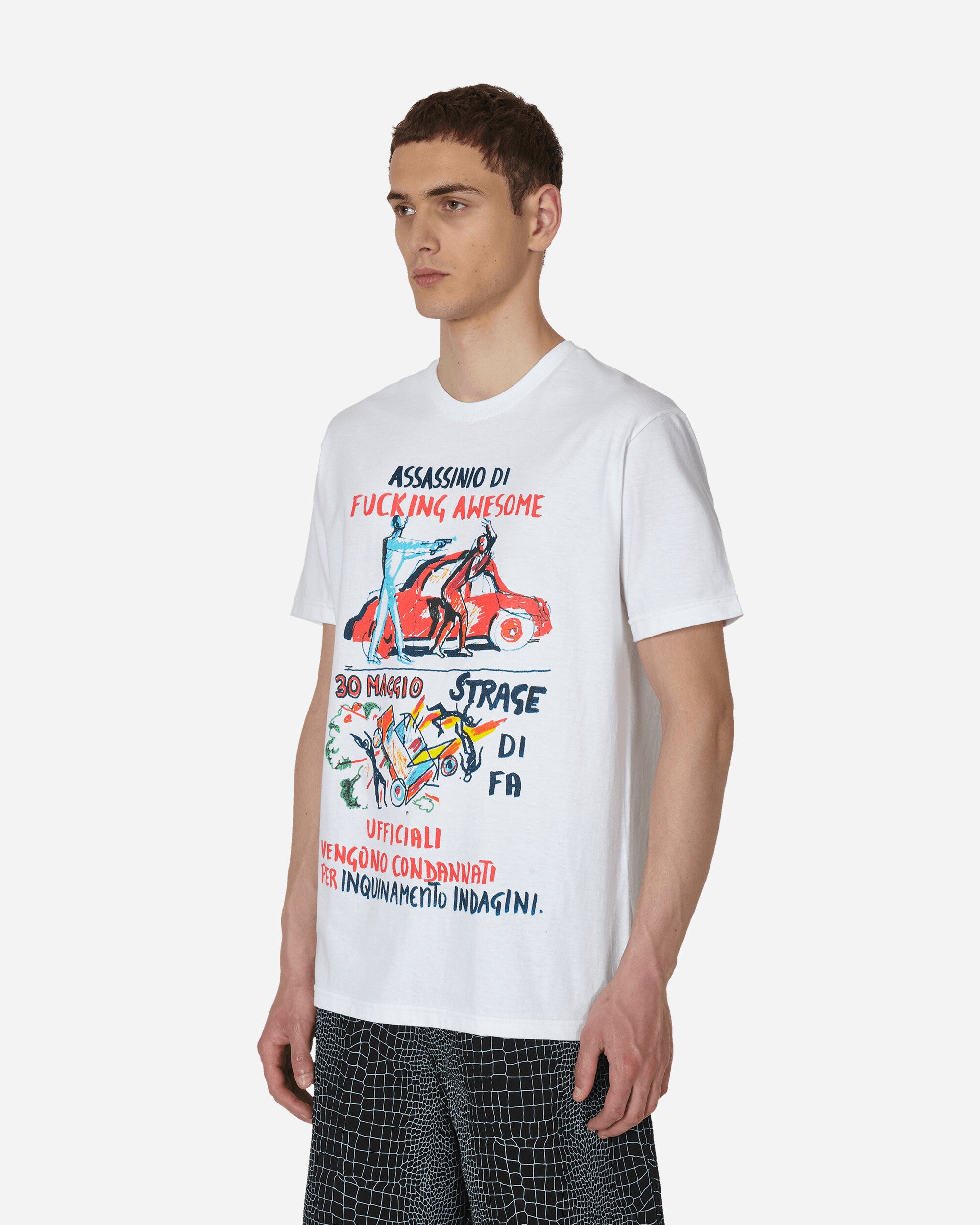 Fucking Awesome Car Explosion Tee White White T-Shirts Shortsleeve PN5419 001