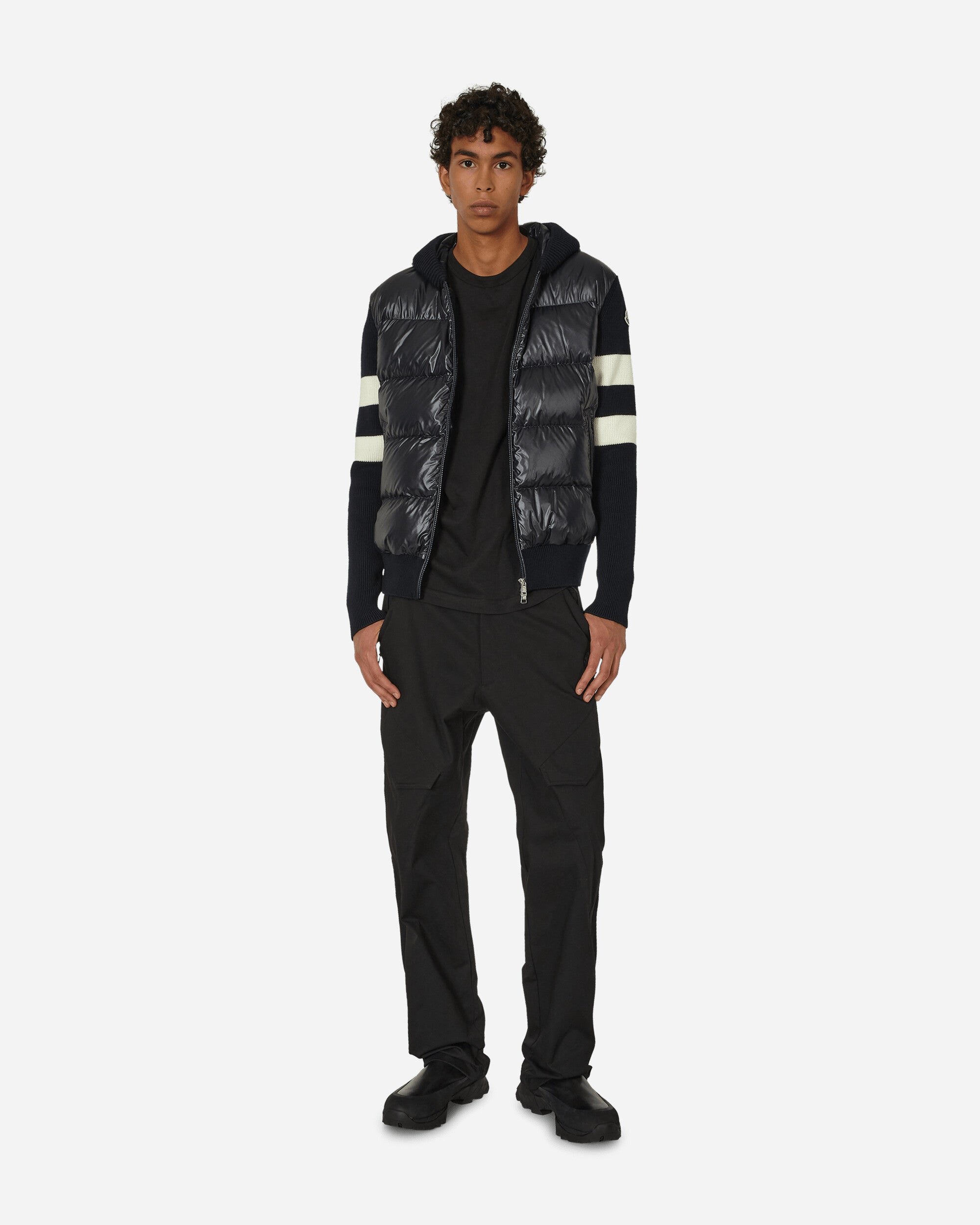 Wool Padded Cardigan Navy