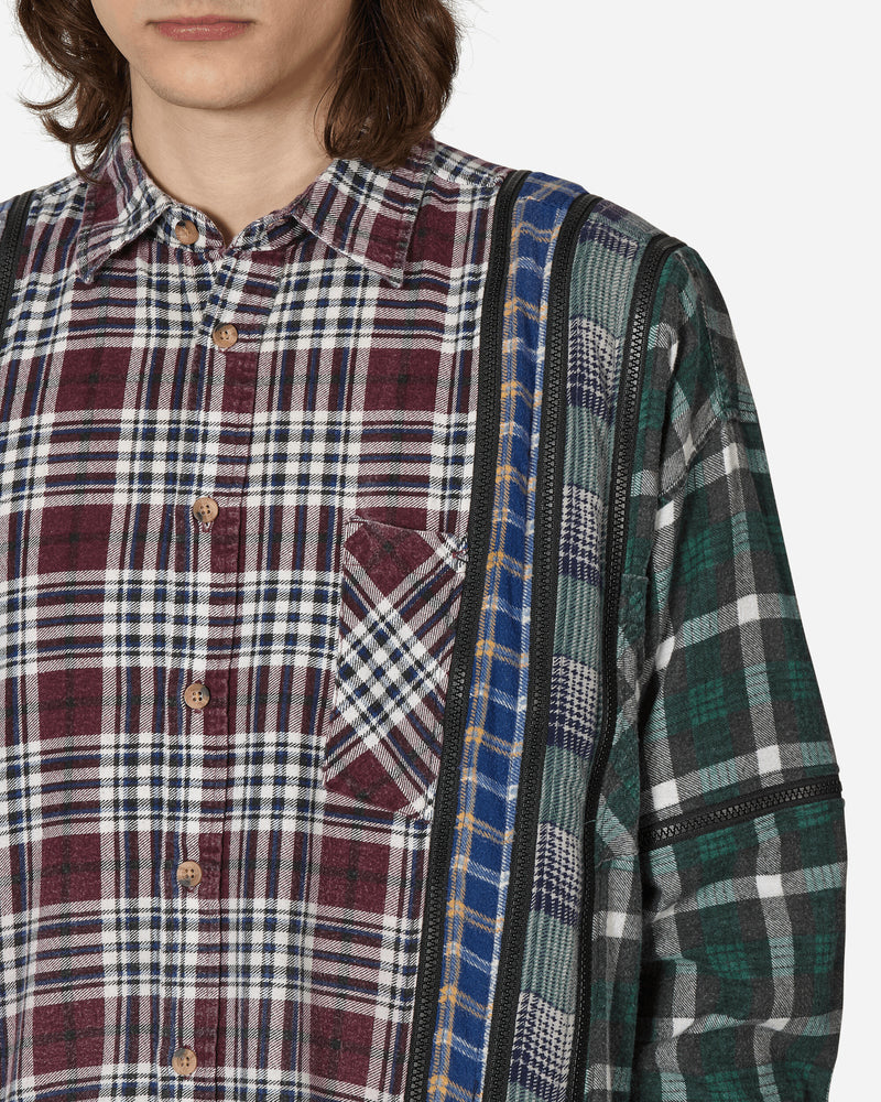 Needles Flannel Shirt - 7 Cuts Zipped Wide Shirt Assorted Shirts Longsleeve Shirt MR343 1003
