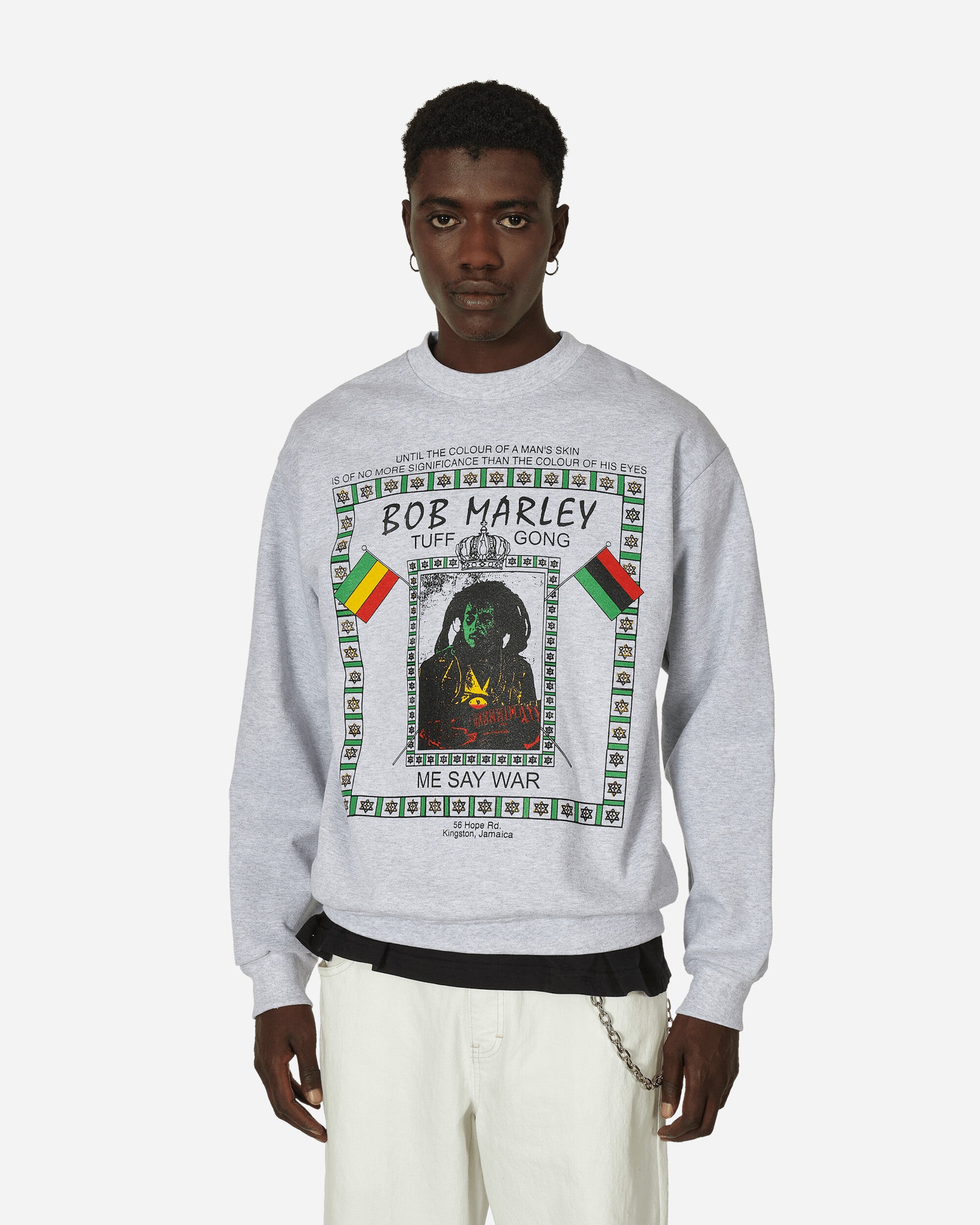 Bob Marley War Crewneck Sweatshirt Ash