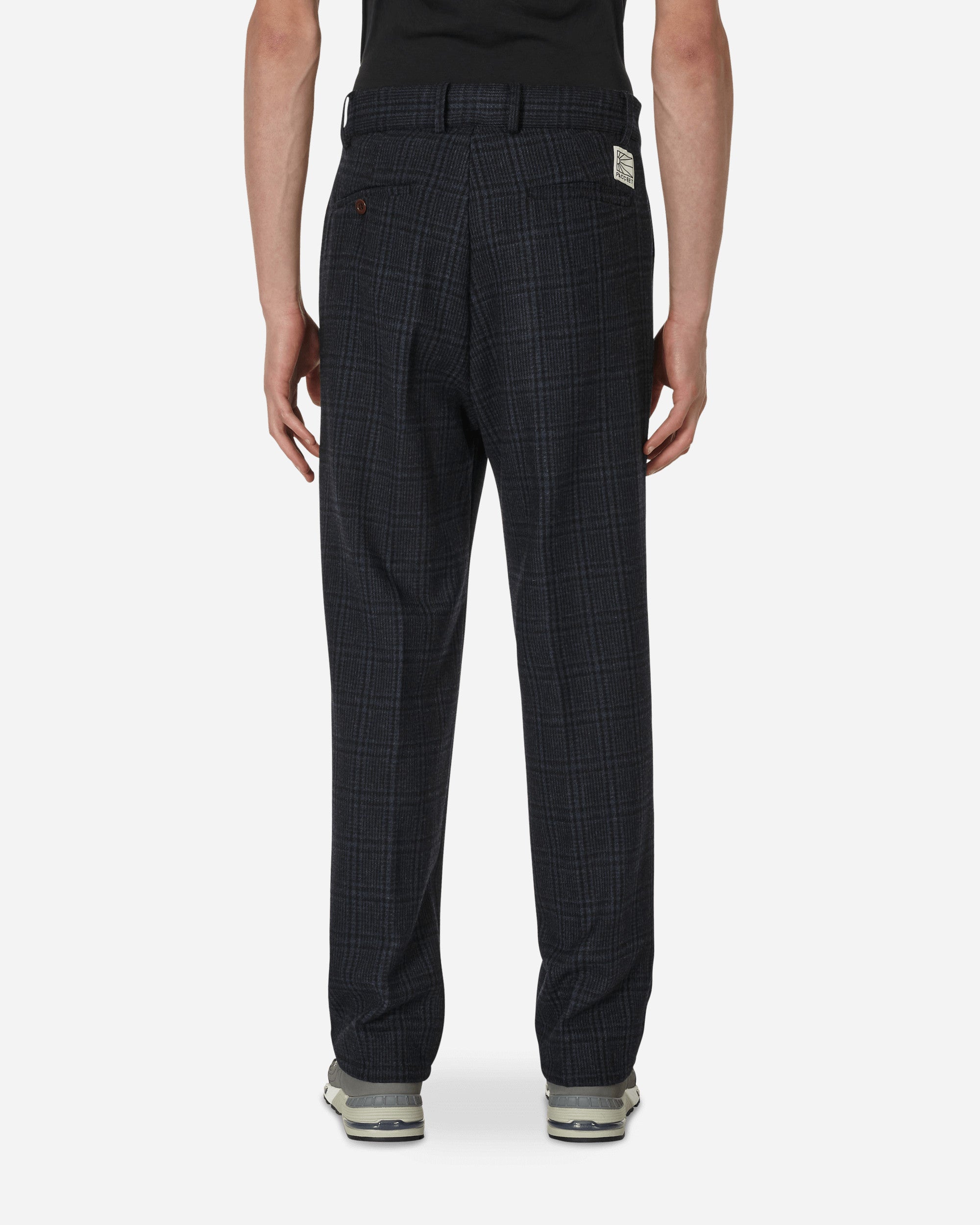 Paccbet Checked Pleated Trousers Woven Navy Pants Trousers PACC11P009 2