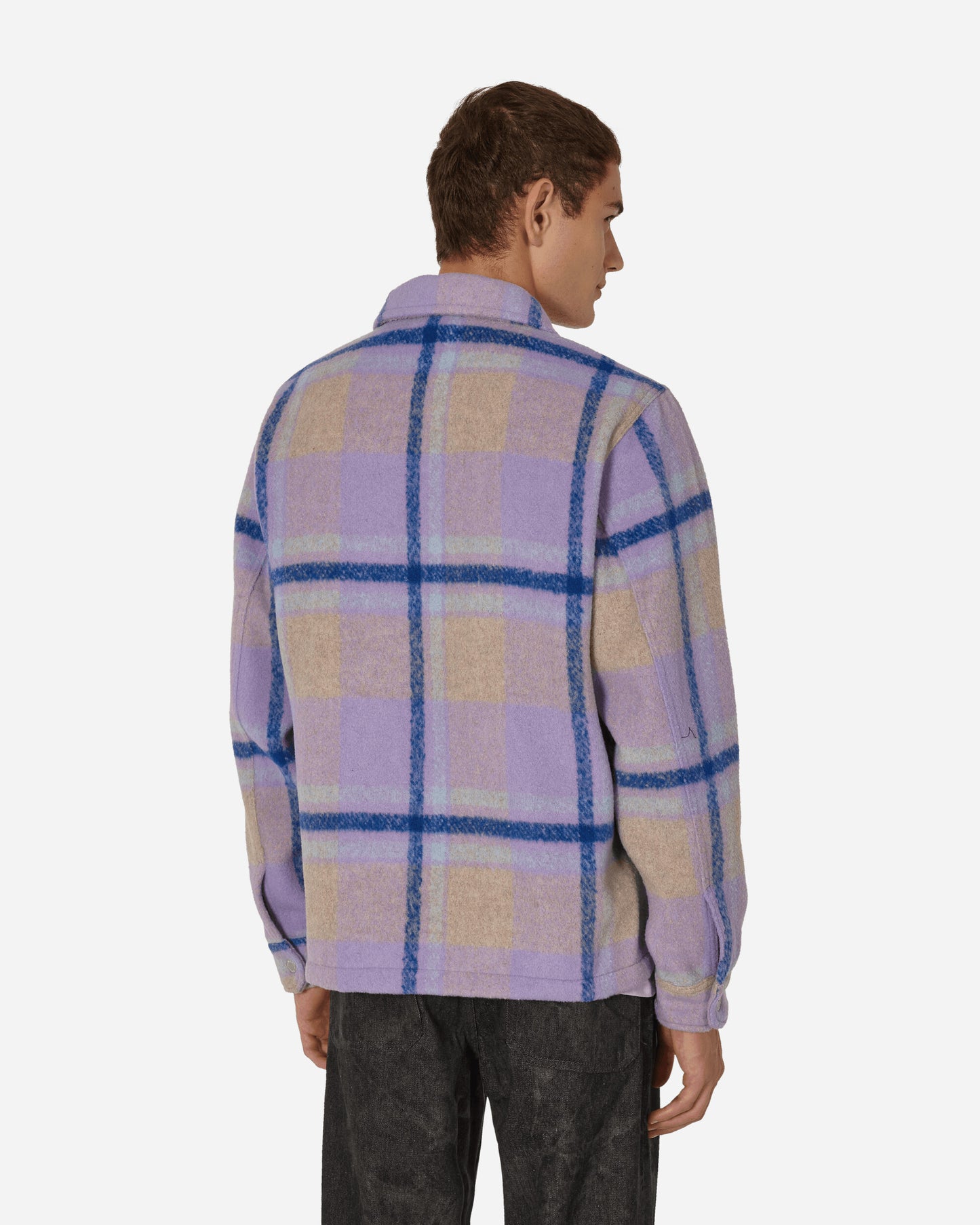 Pleasures Folklore Plaid Work Jacket Purple Coats and Jackets Jackets P23F003 PURPLE