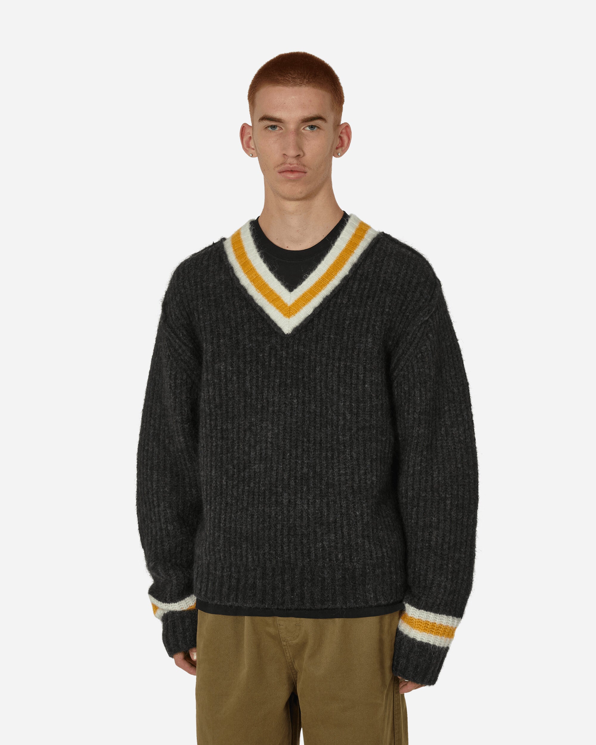 Stüssy Mohair Tennis Sweater Charcoal Knitwears Sweaters 117142 CHAR