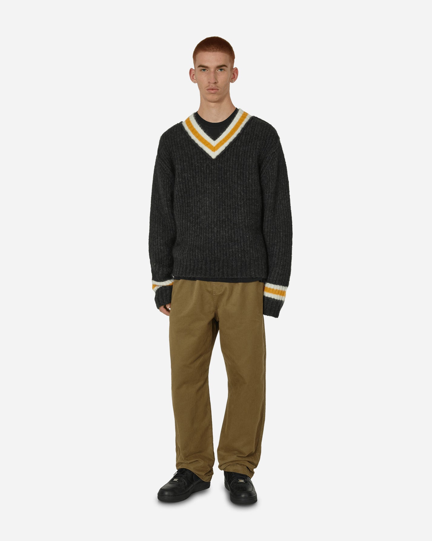 Stüssy Mohair Tennis Sweater Charcoal Knitwears Sweaters 117142 CHAR