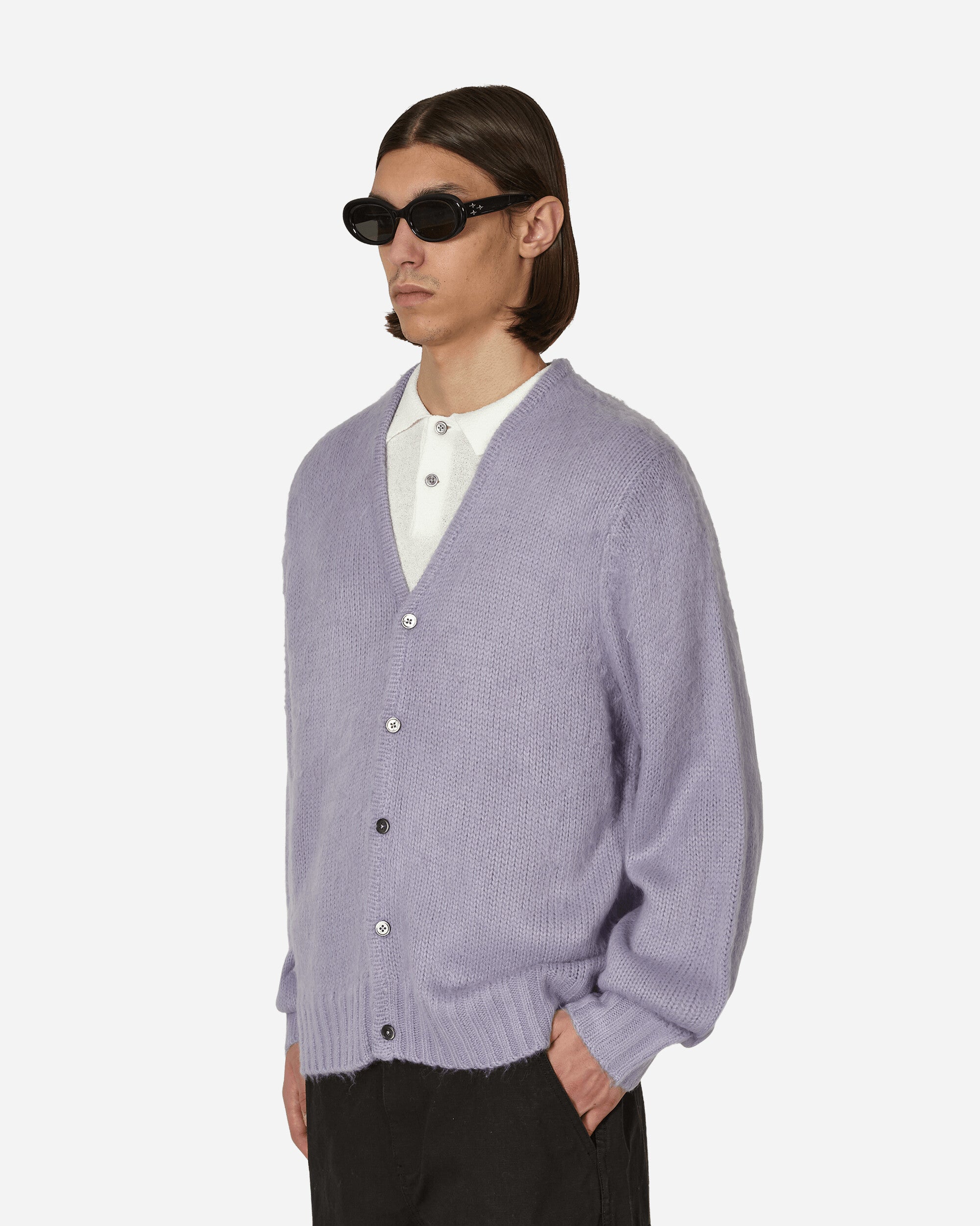 Stussy Brushed Cardigan Lavender Knitwears Cardigans 117163 LAVE