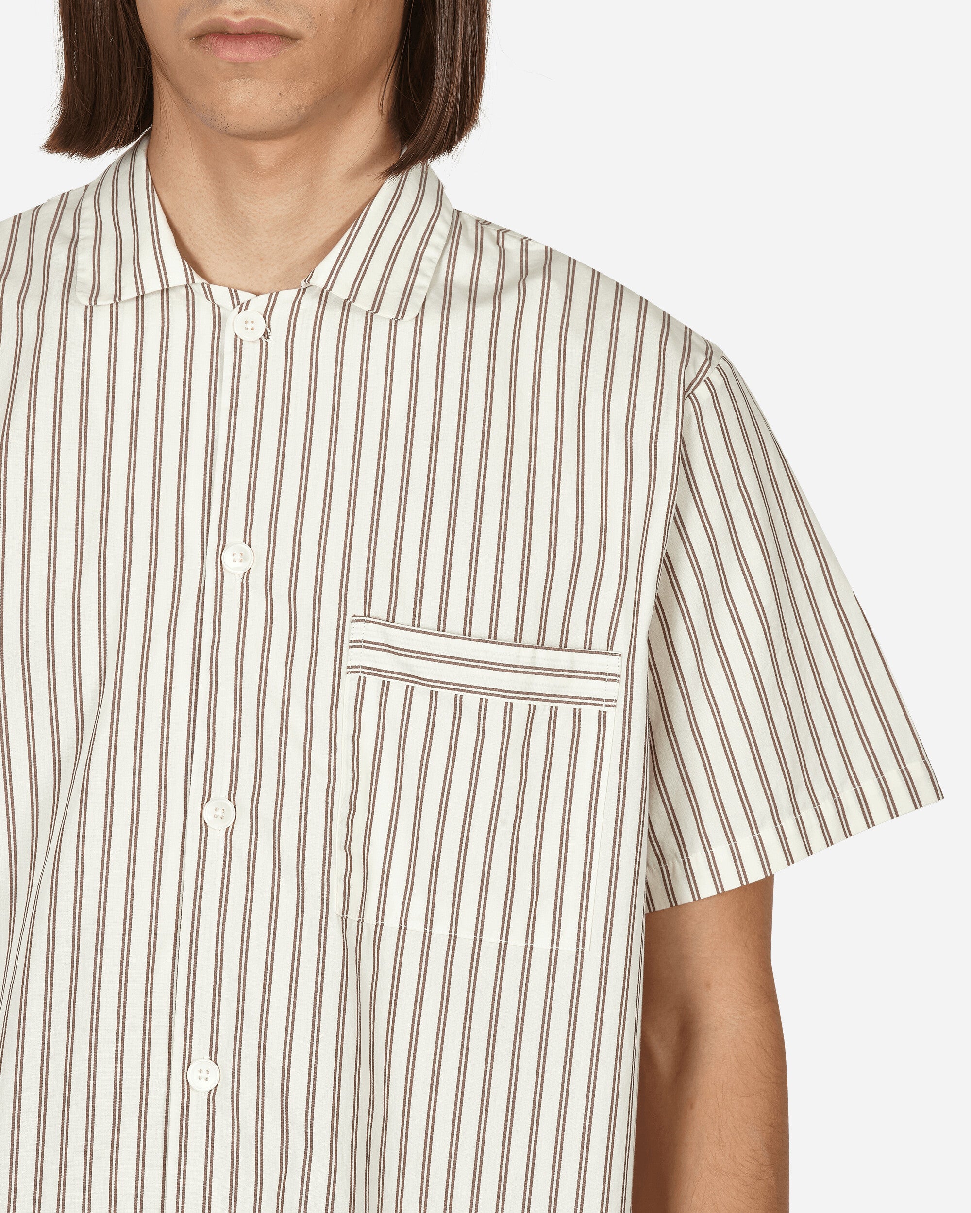Tekla Poplin - Pyjamas Short Sleeve Shirt Hoppe Stripes Underwear Pajamas SWE HS
